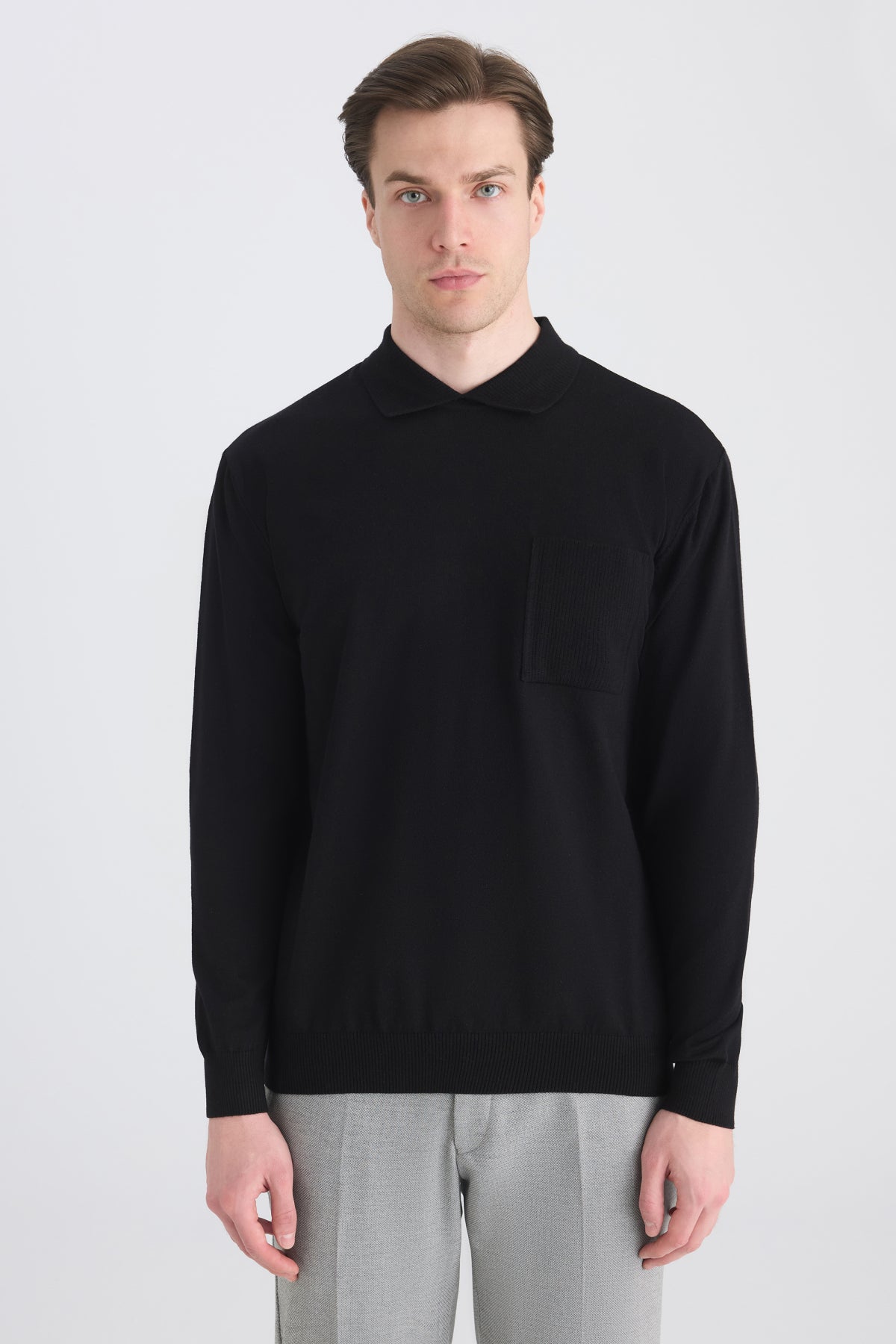 PULOVER SLIM FIT TWN  - Negru