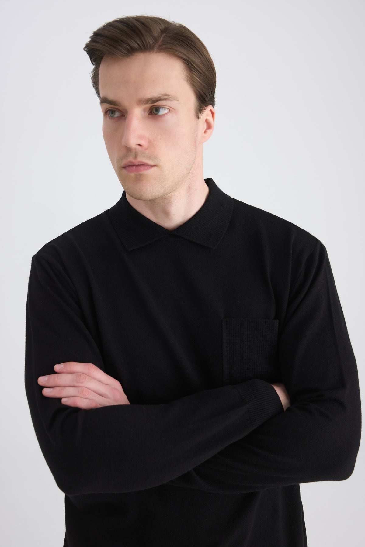 PULOVER SLIM FIT TWN  - Negru