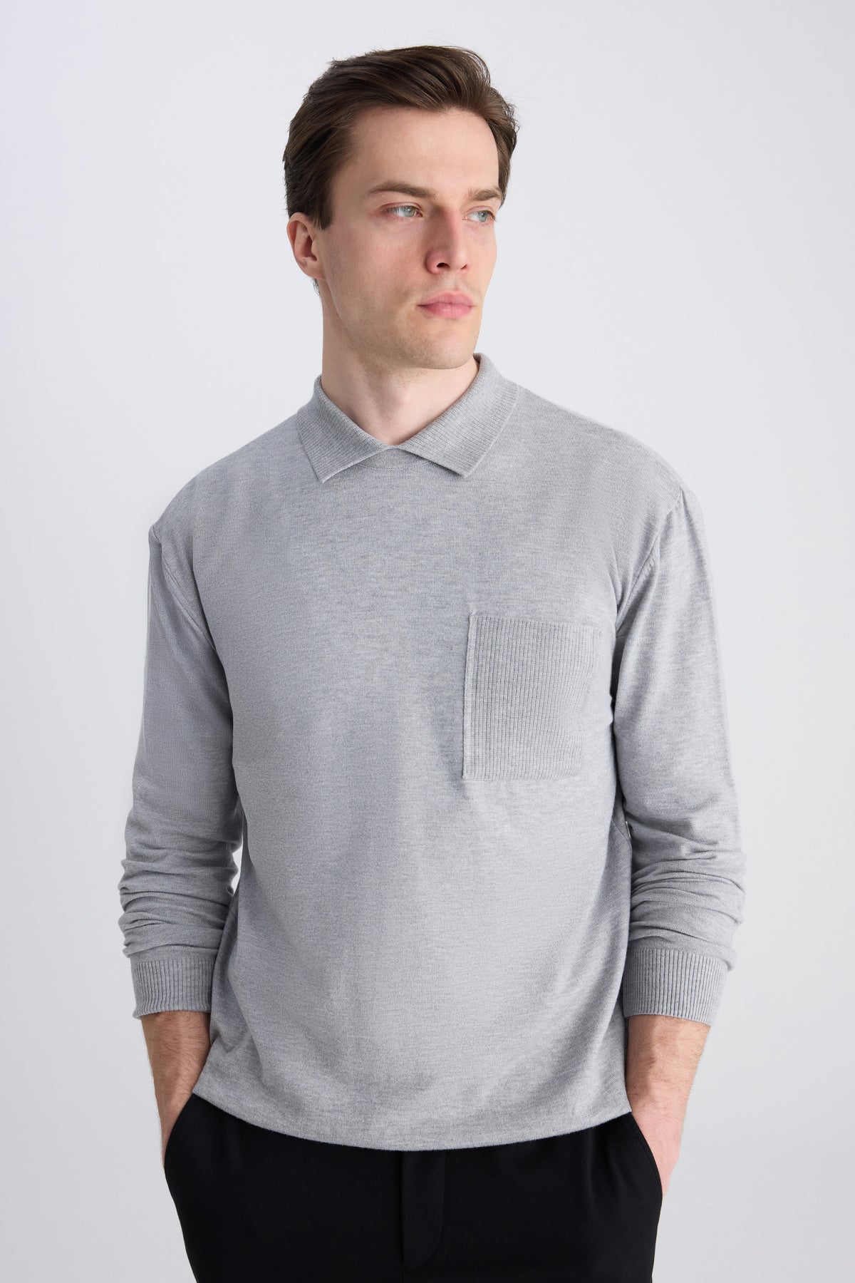 PULOVER SLIM FIT TWN  - Gri