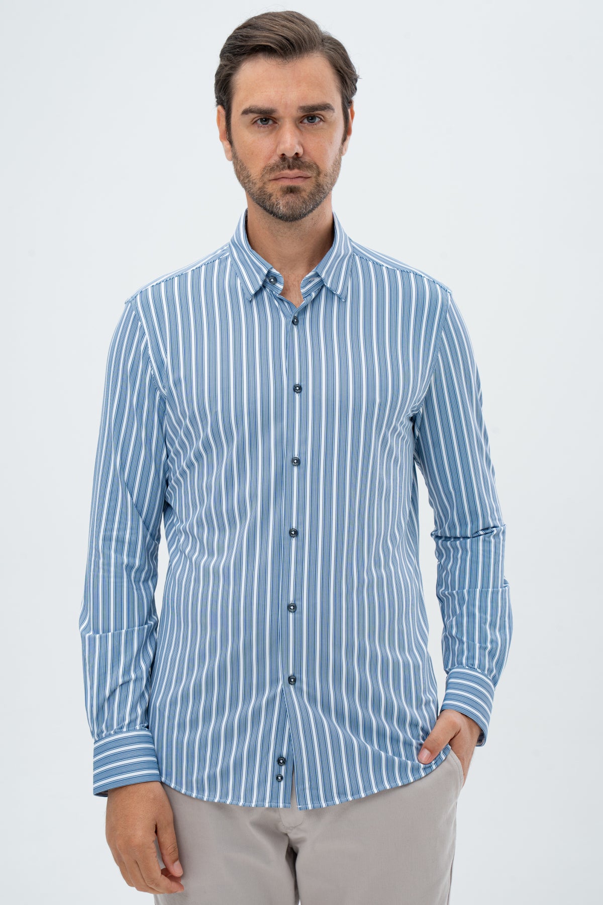 CAMASA SLIM FIT TWN  - Bleumarin