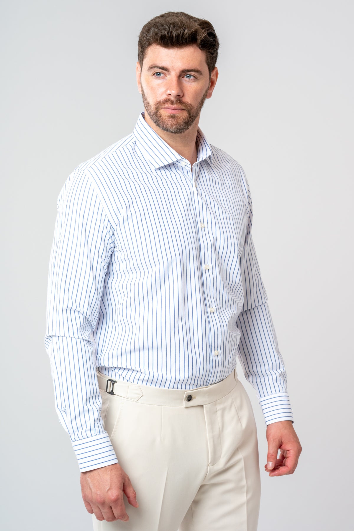 CAMASA SLIM FIT TWN  - Alb