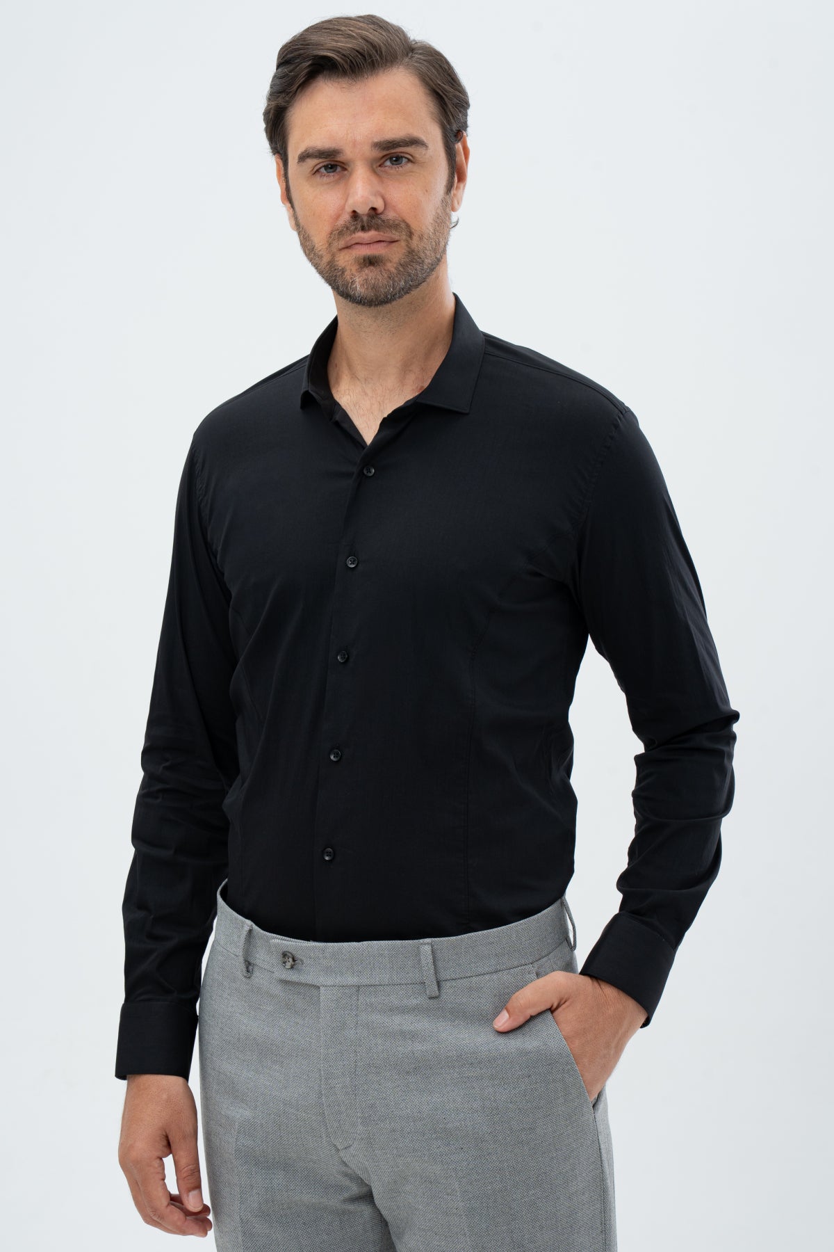 CAMASA SLIM FIT TWN  - Negru