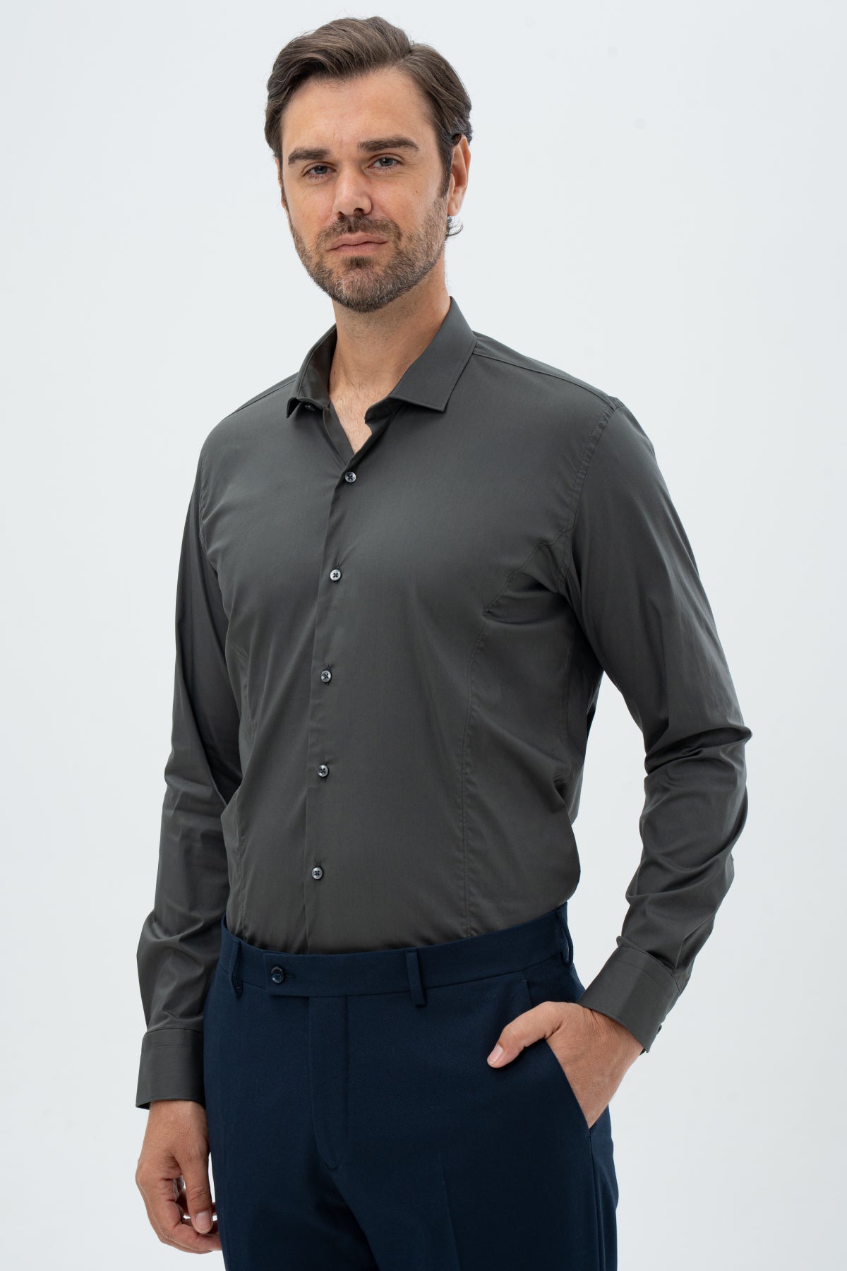 CAMASA SLIM FIT TWN  - Verde