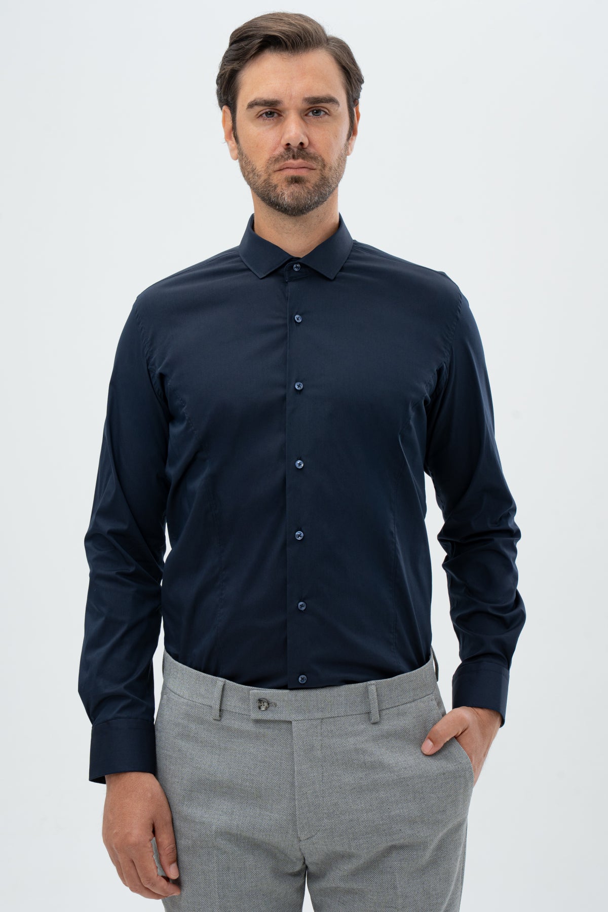 CAMASA SLIM FIT TWN  - Bleumarin