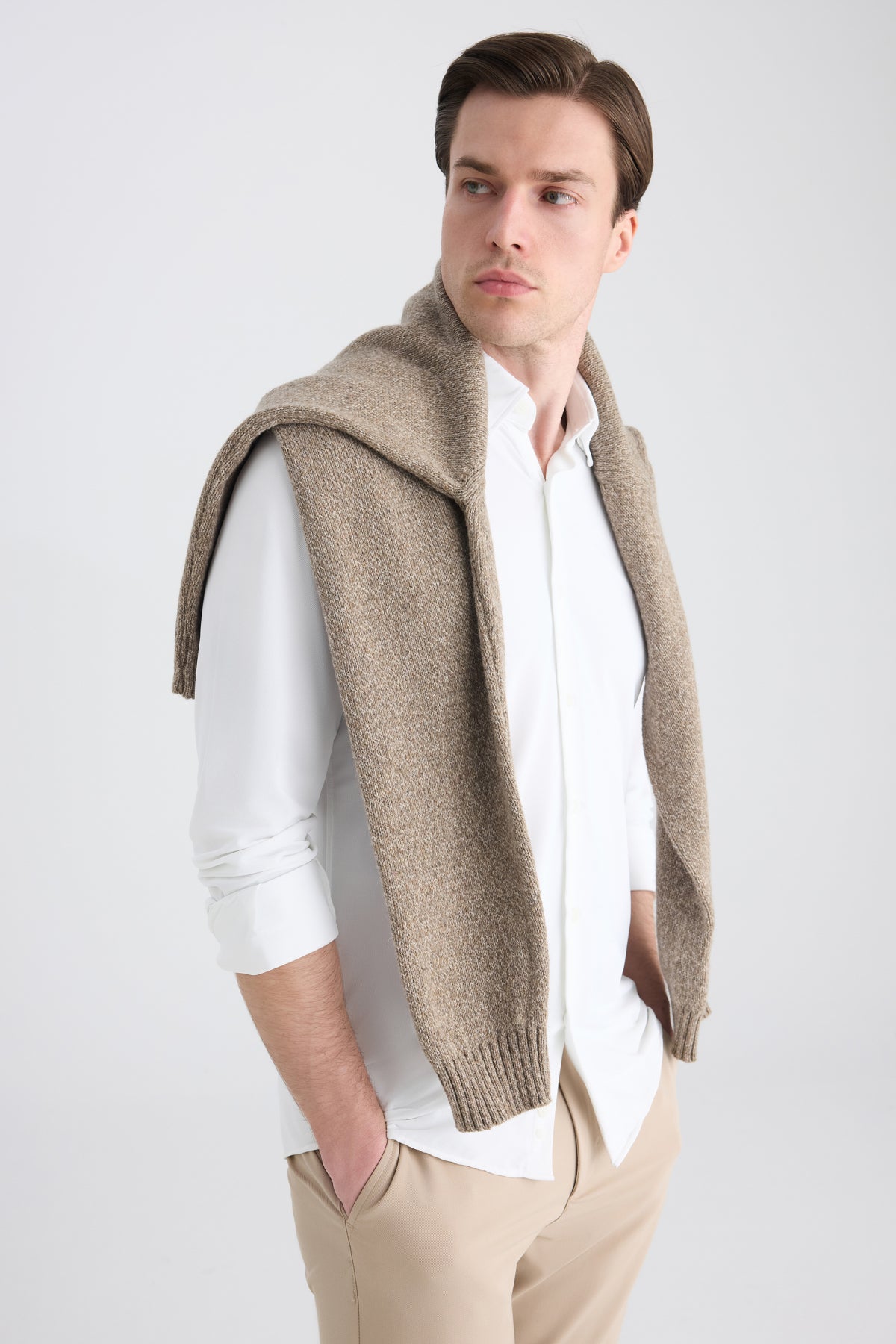 CAMASA SLIM FIT TWN  - Alb