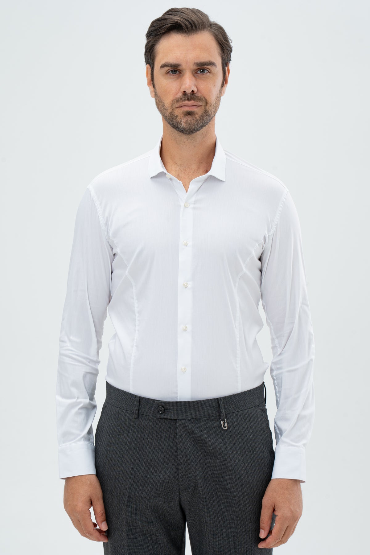 CAMASA SLIM FIT TWN  - Alb