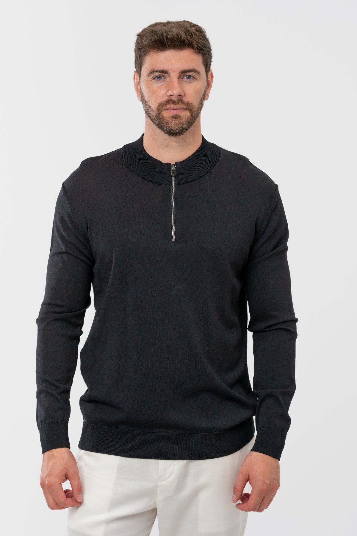 PULOVER SLIM FIT TWN  - Negru