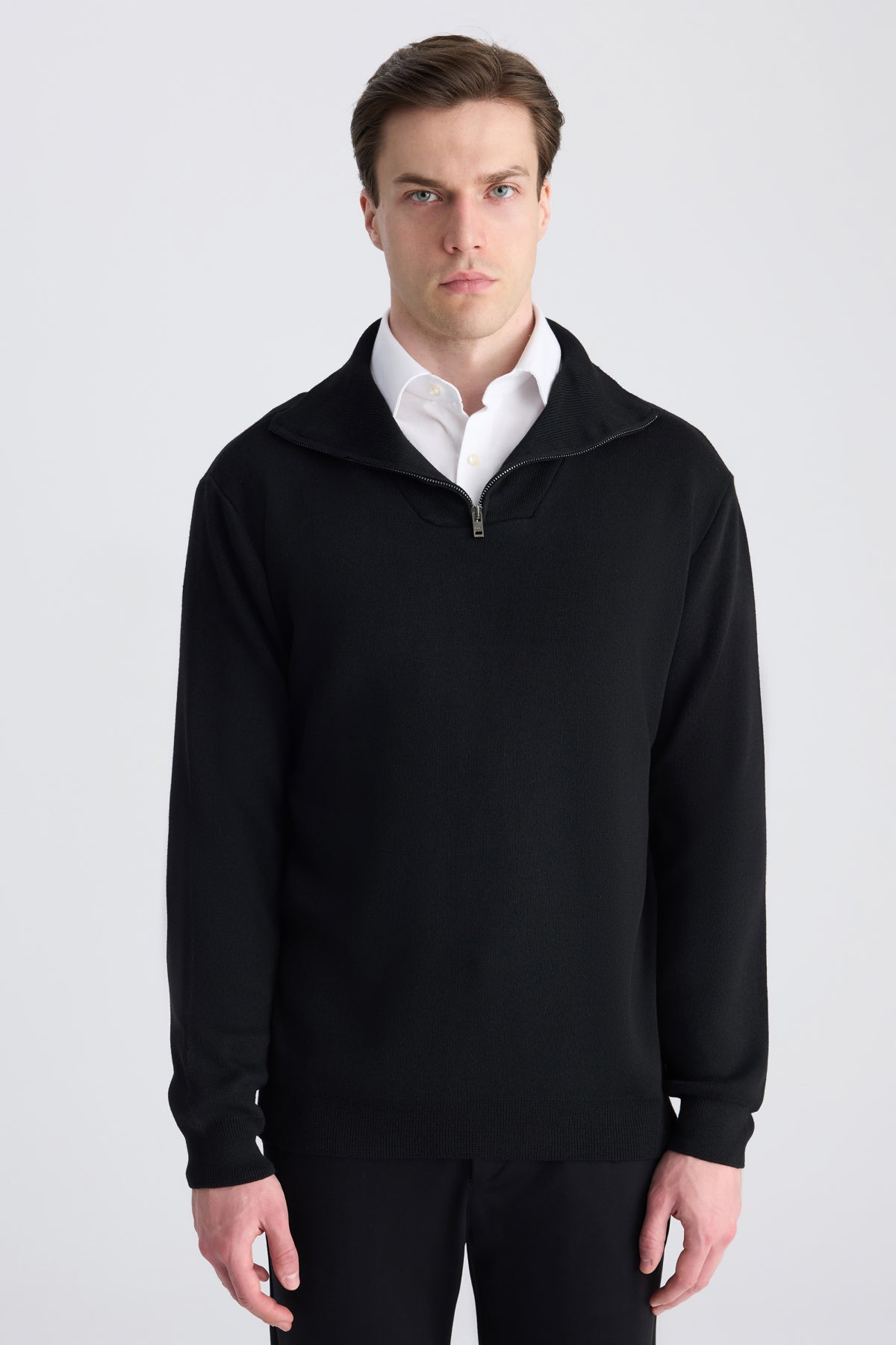 PULOVER SLIM FIT TWN  - Negru