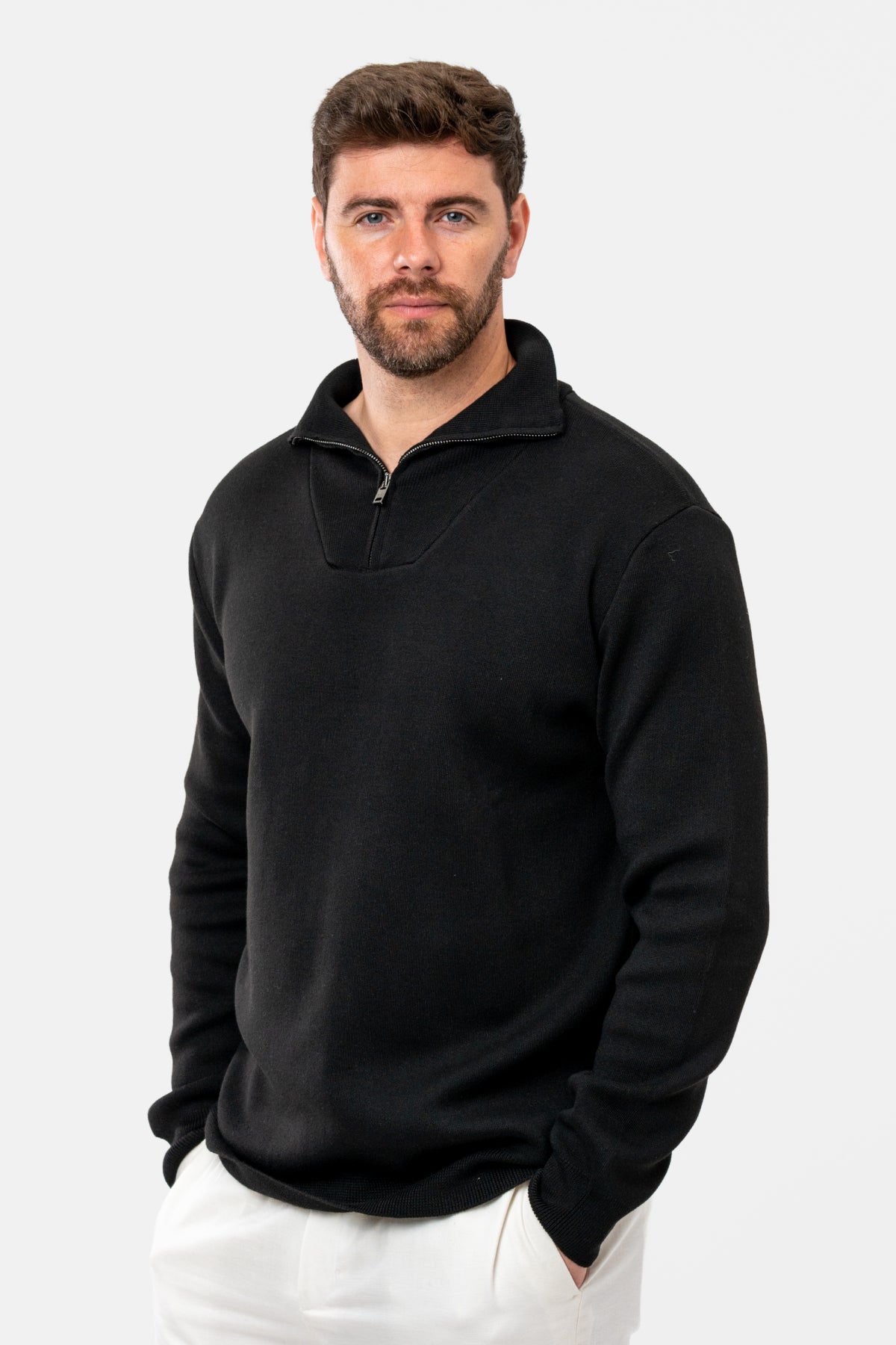 PULOVER SLIM FIT TWN  - Negru