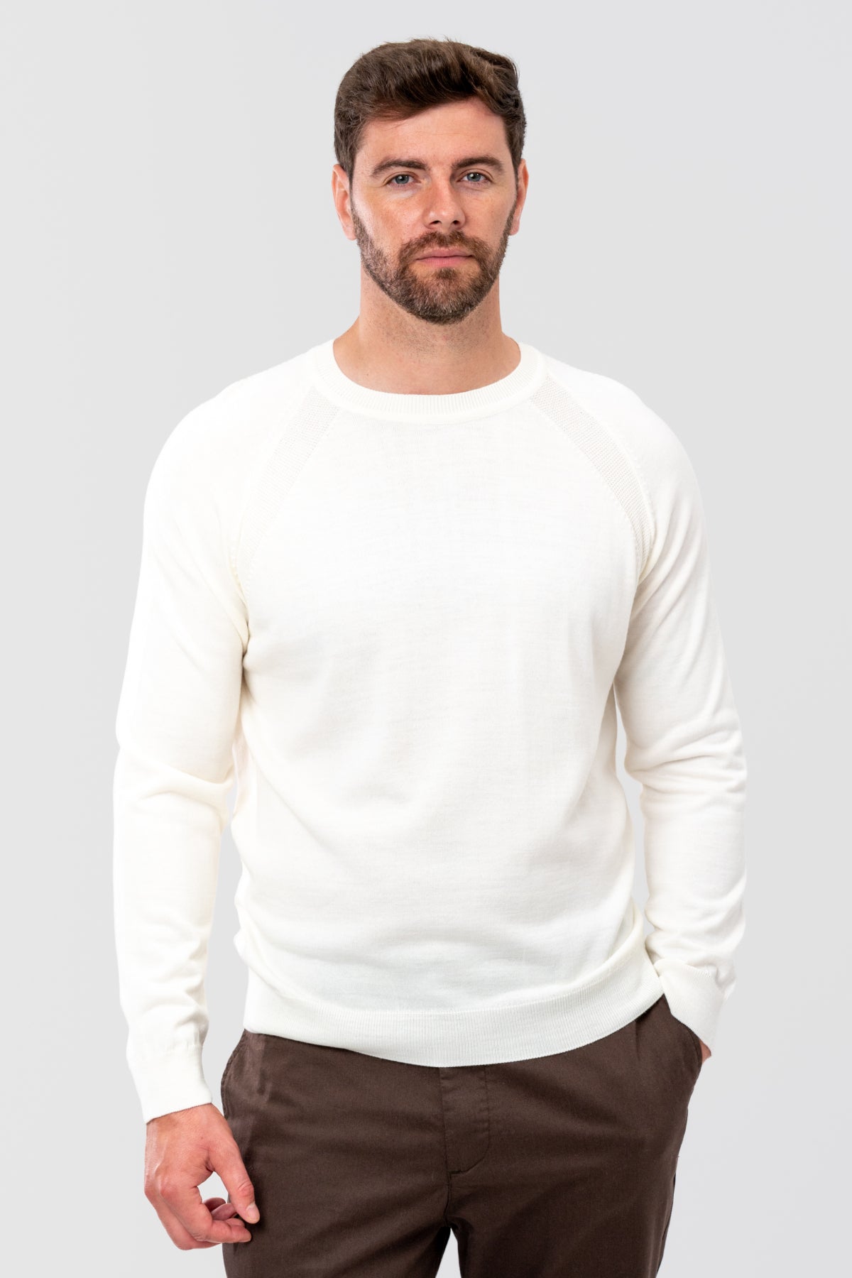 PULOVER SLIM FIT TWN  - Ecru