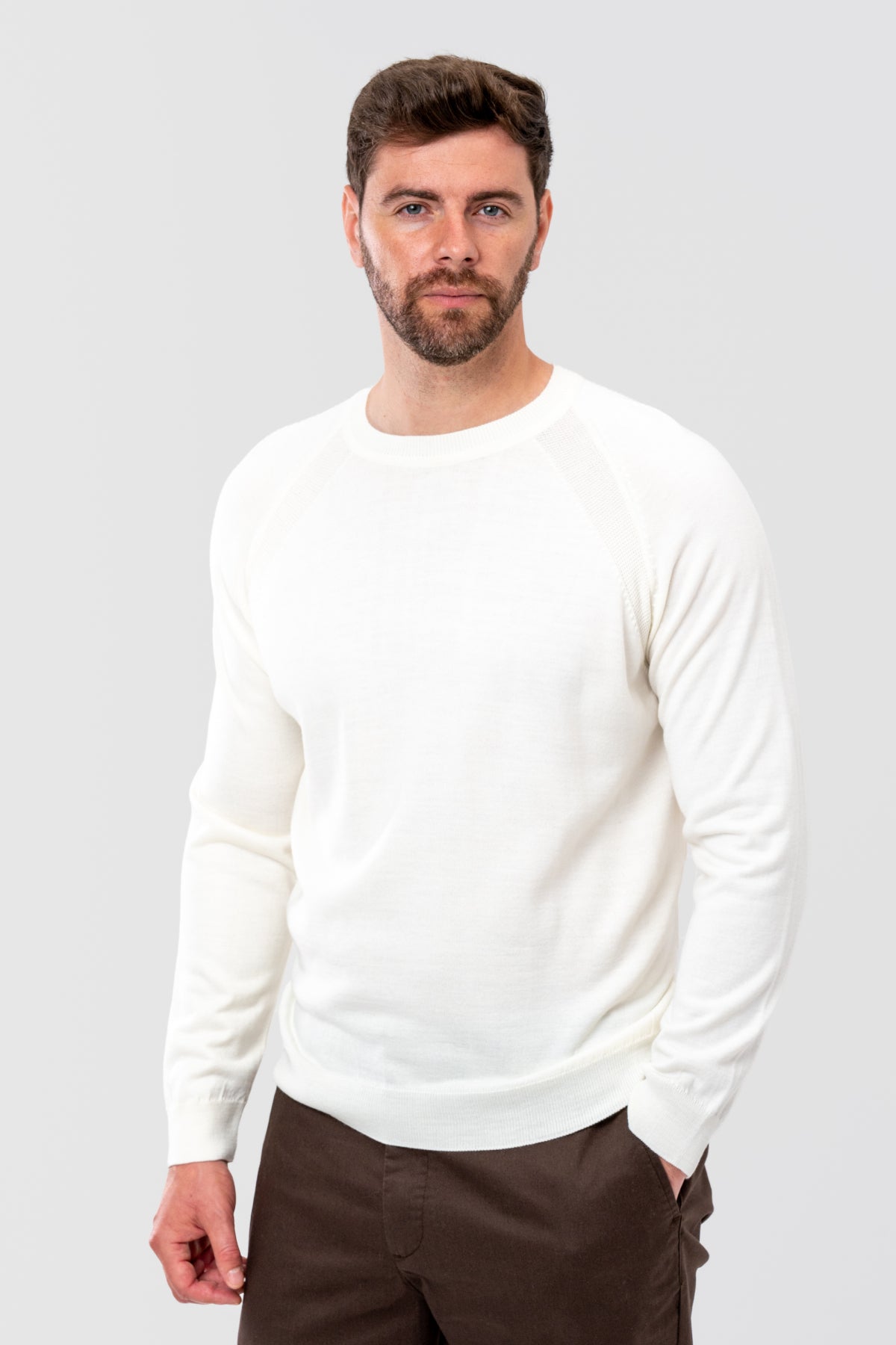 PULOVER SLIM FIT TWN  - Ecru