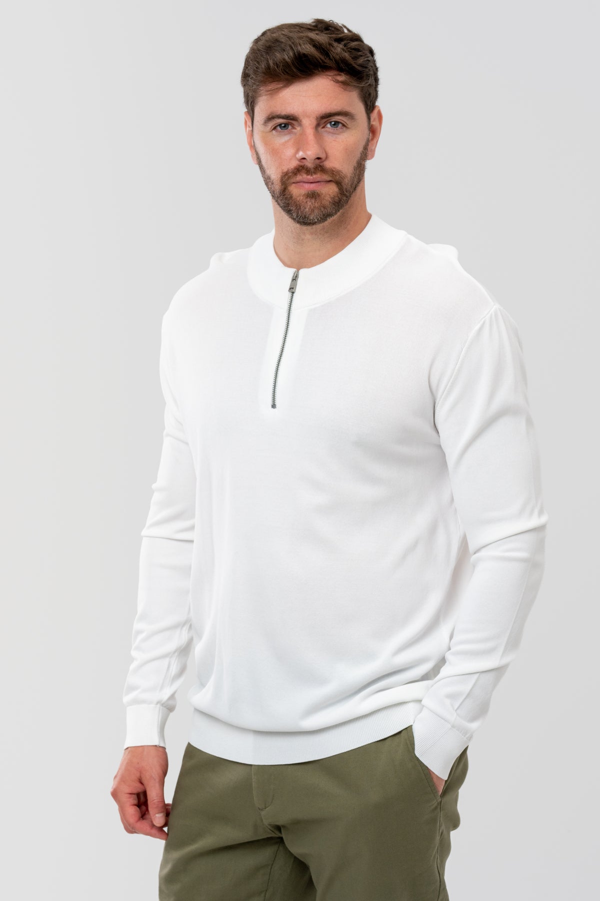 PULOVER SLIM FIT TWN  - Ecru