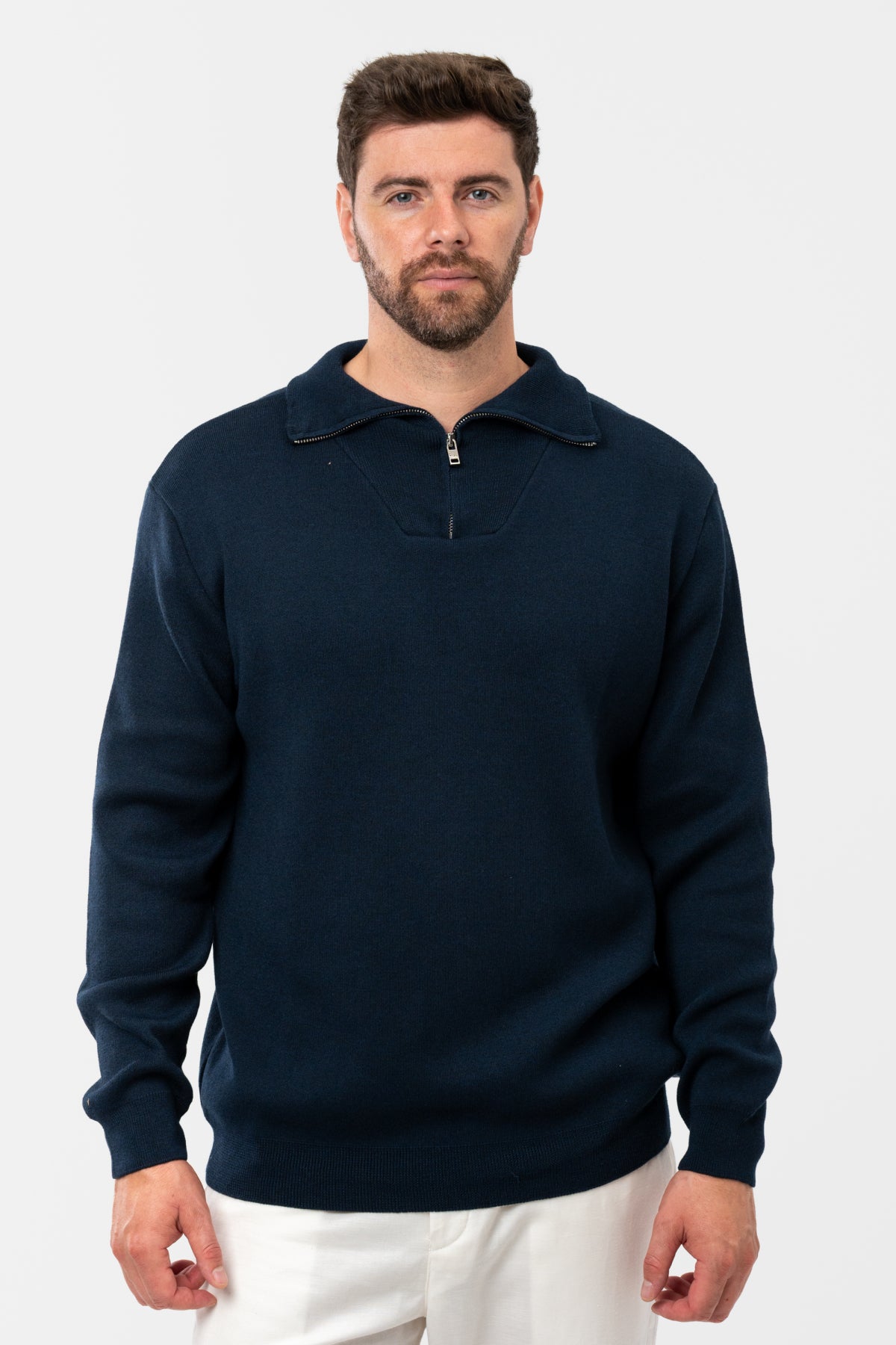 PULOVER SLIM FIT TWN  - Bleumarin