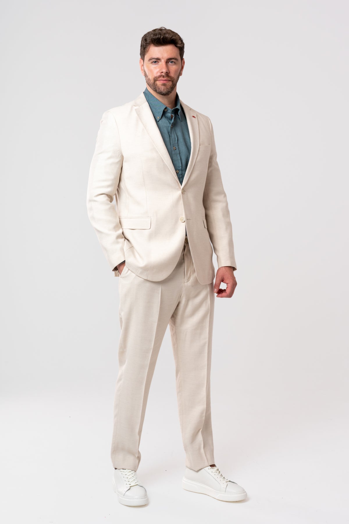 COSTUM SLIM FIT TWN  - Bej