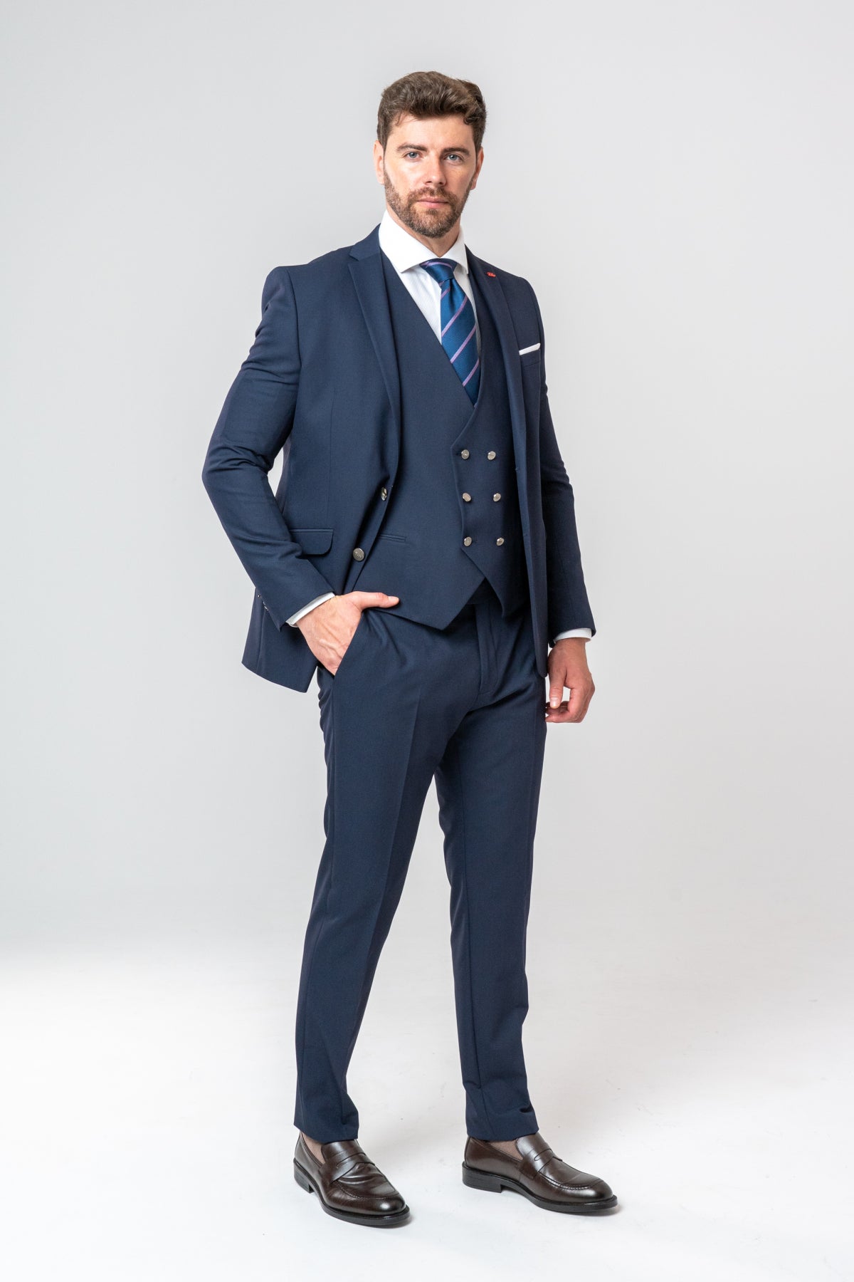 COSTUM CU VESTA SLIM FIT TWN  - Bleumarin