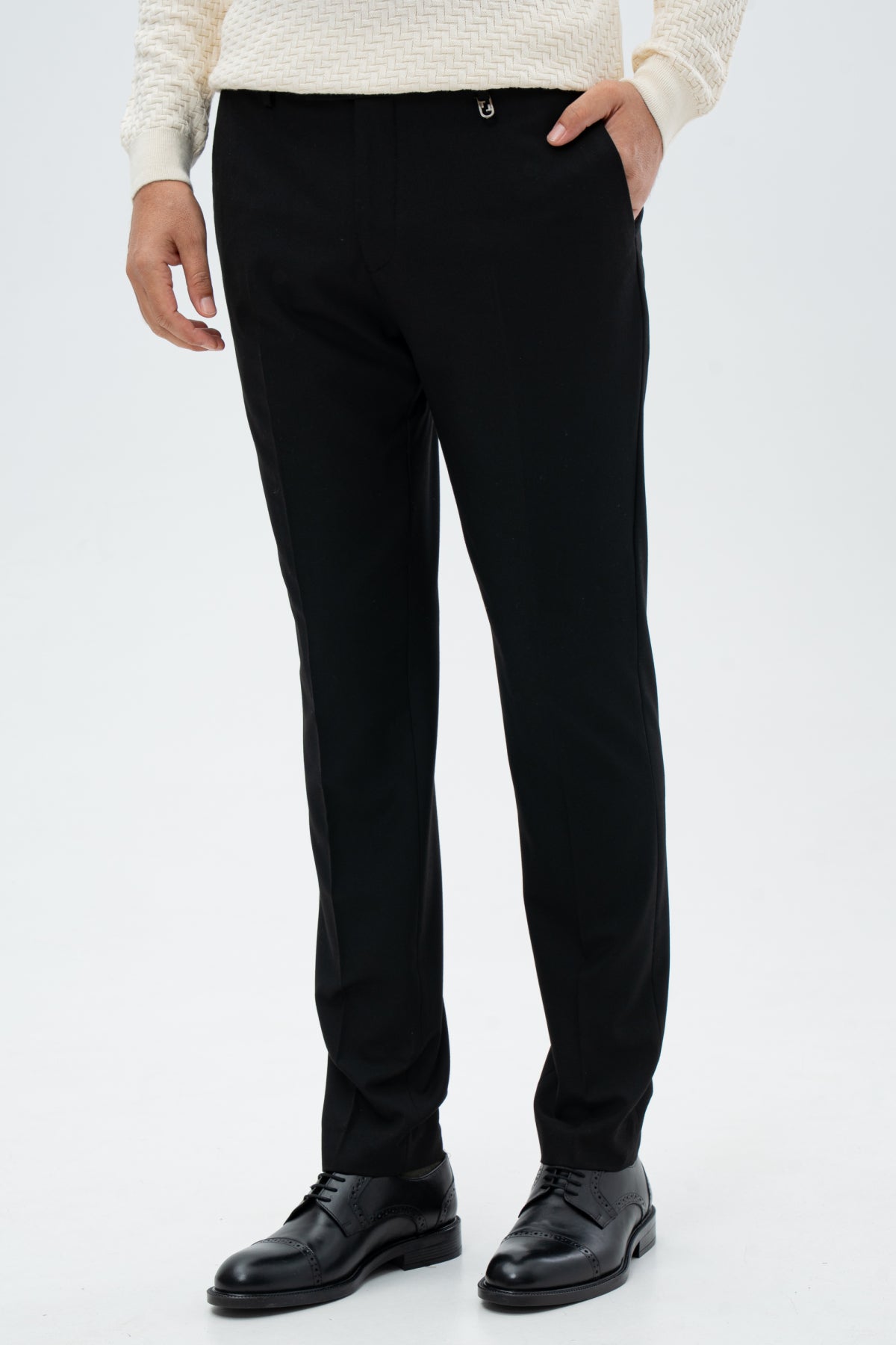 PANTALONI SLIM FIT TWN  - Negru