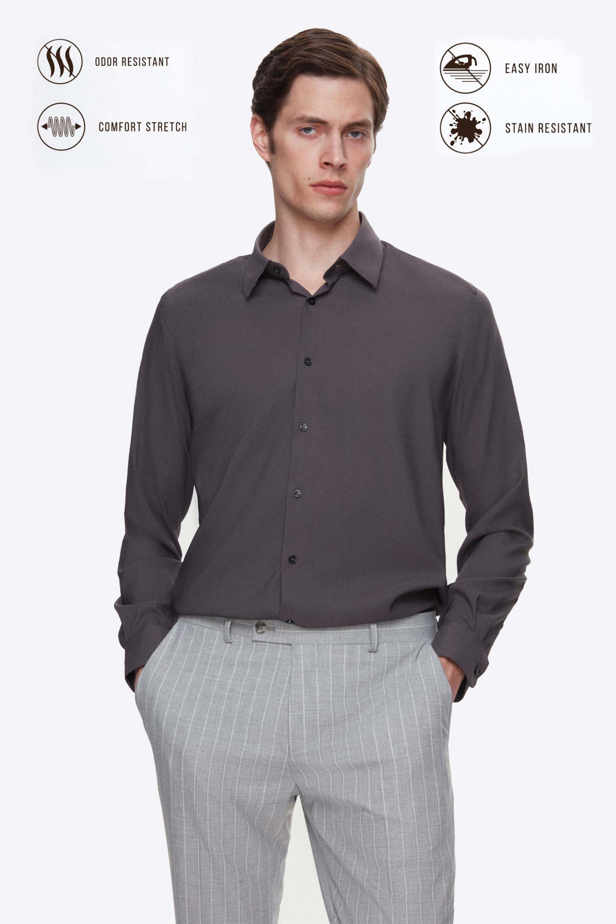 CAMASA SLIM FIT TWN  - Antracit