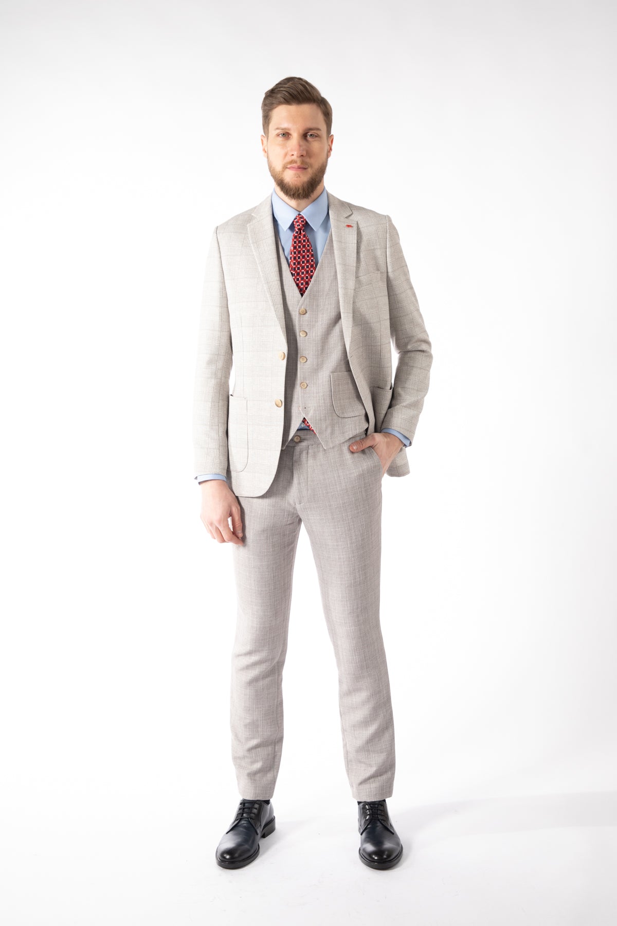 COSTUM SLIM FIT TWN  - Bej
