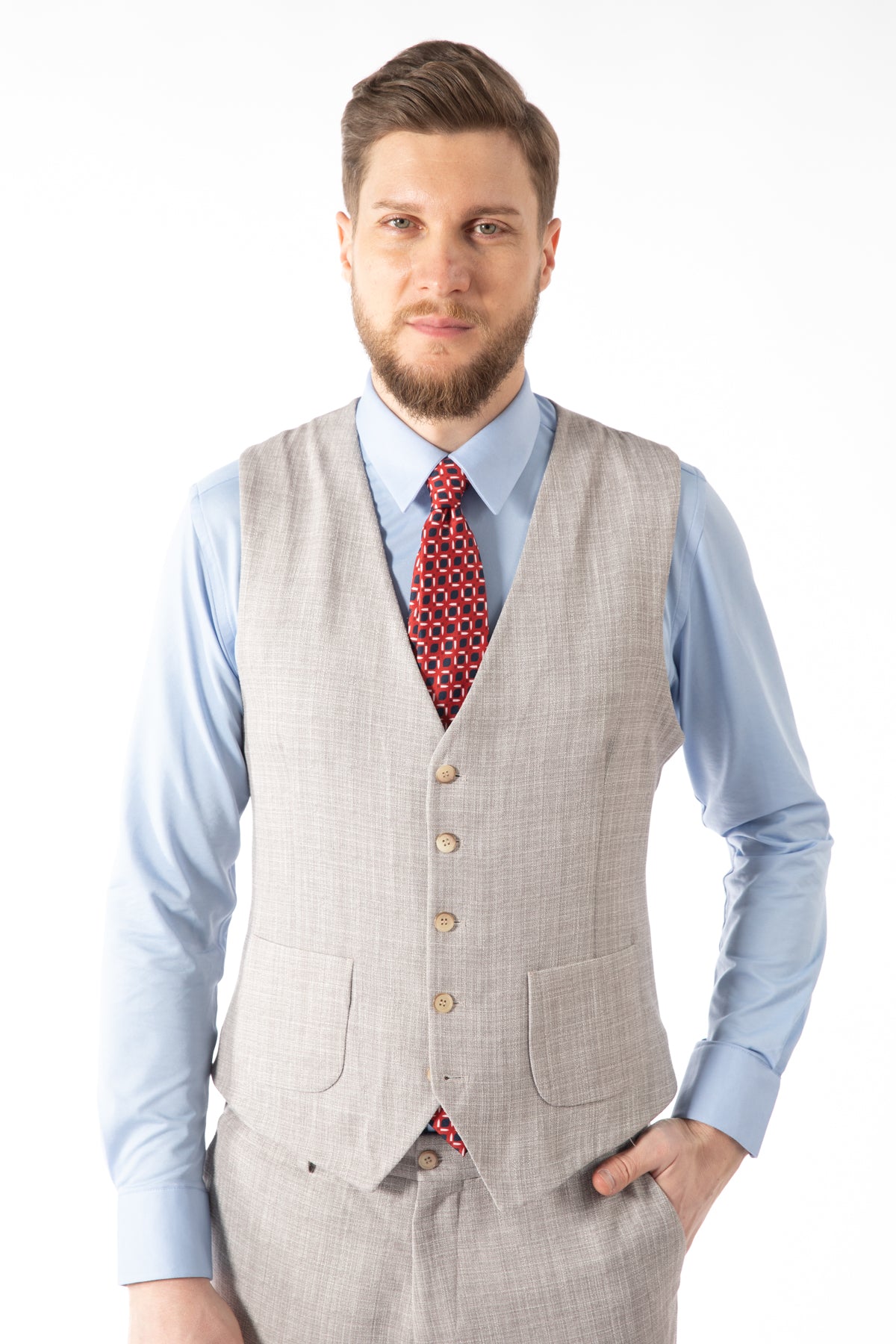 COSTUM SLIM FIT TWN  - Bej