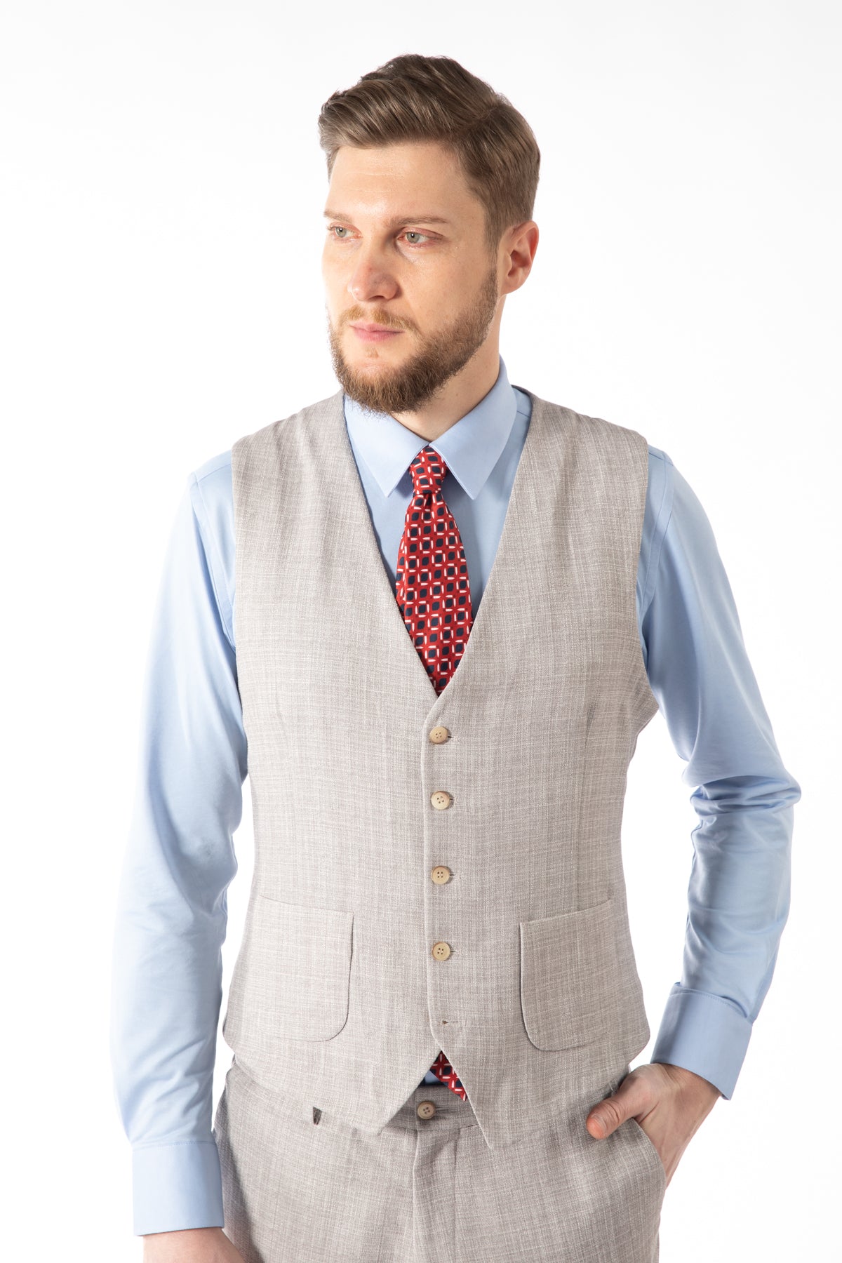 COSTUM SLIM FIT TWN  - Bej