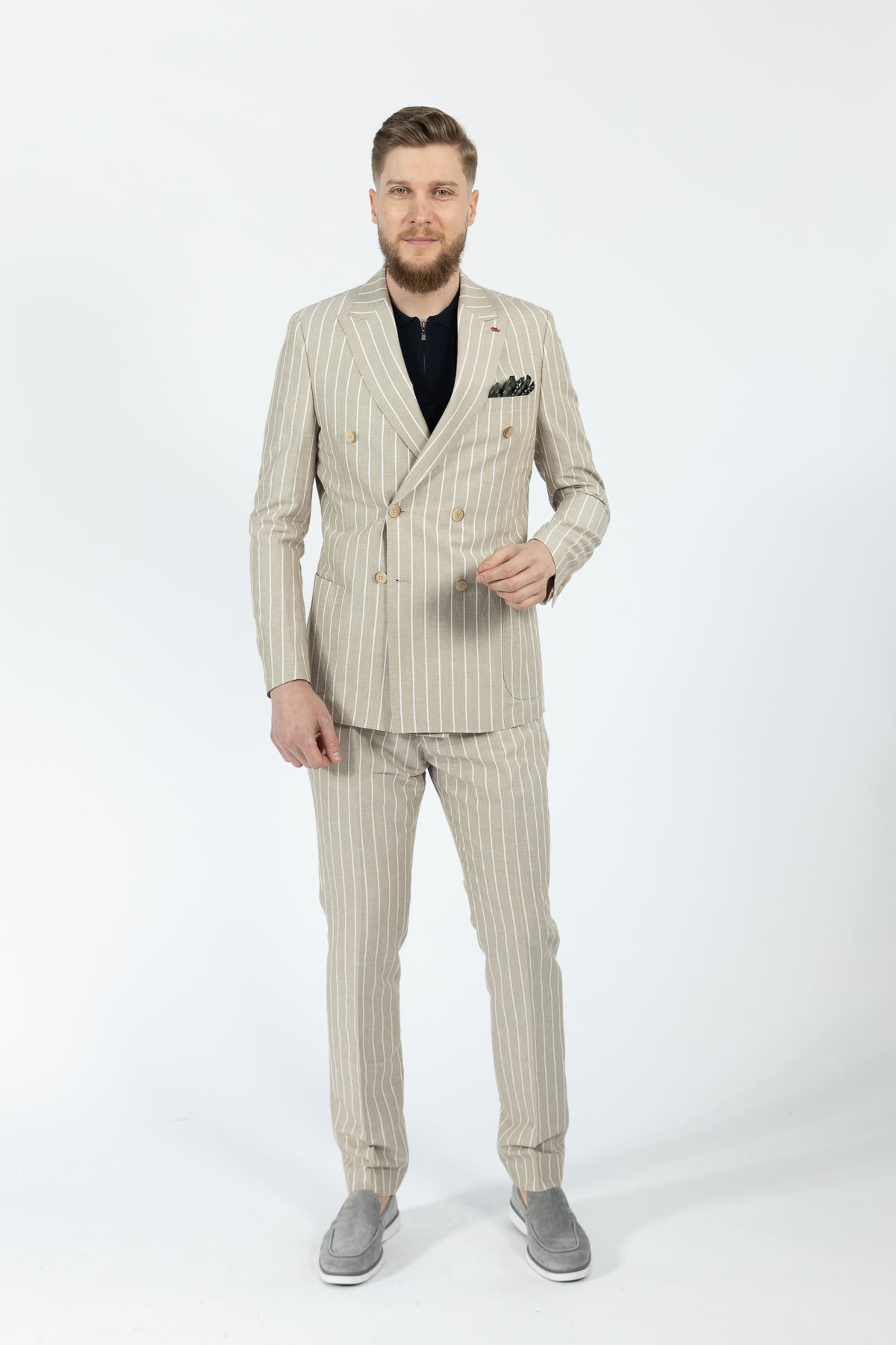 COSTUM SLIM FIT TWN  - Bej