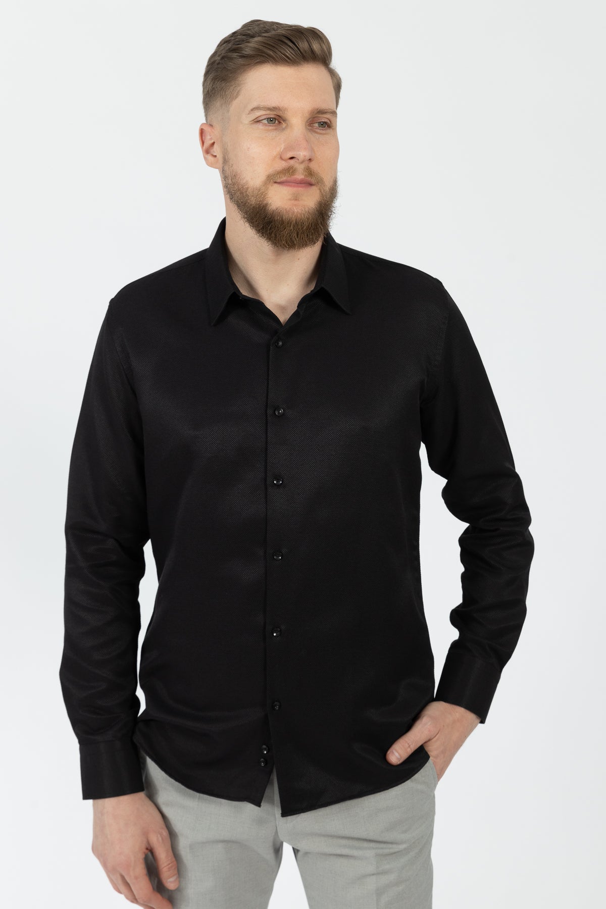 CAMASA SLIM FIT TWN  - Negru