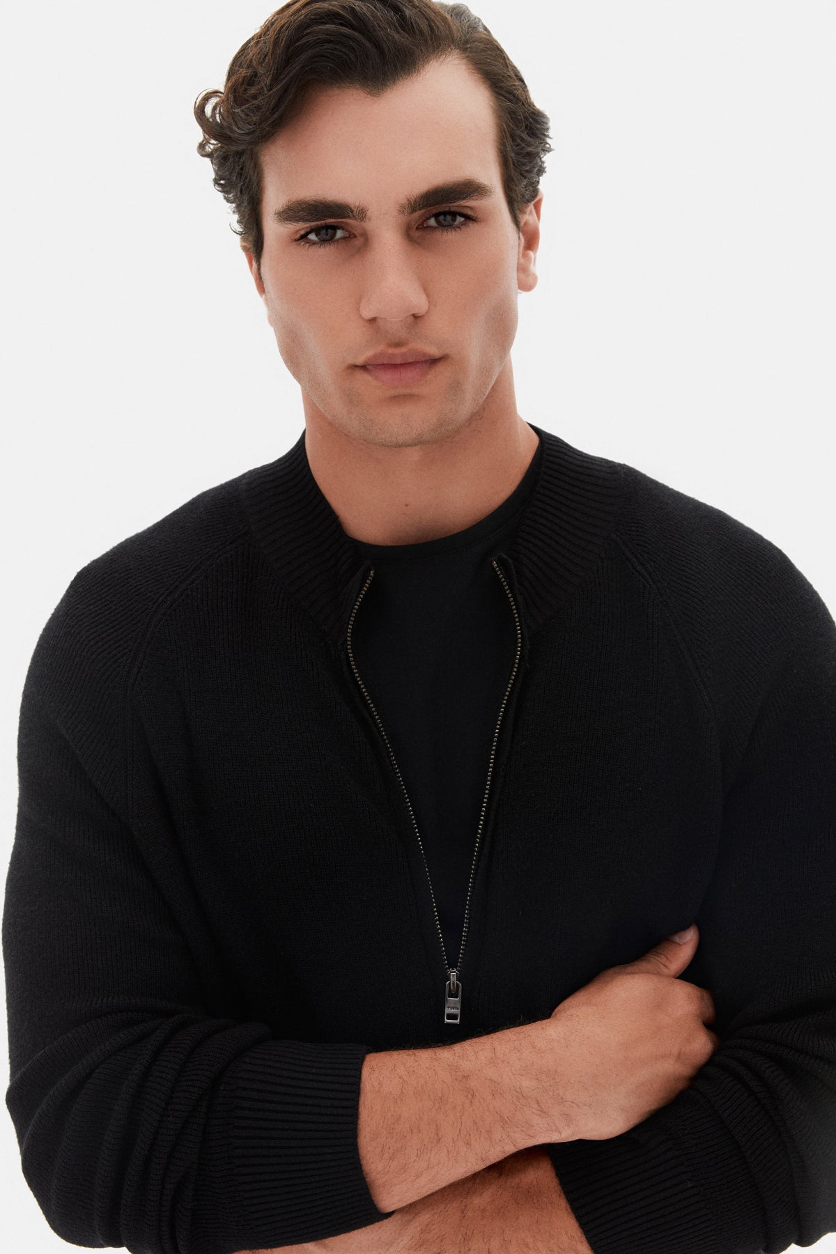 PULOVER SLIM FIT TWN  - Negru