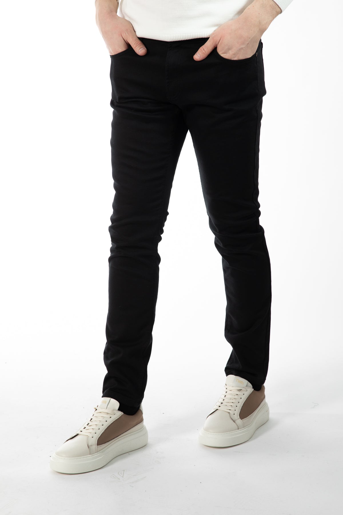 PANTALONI CHINO SLIM FIT TWN  - Negru