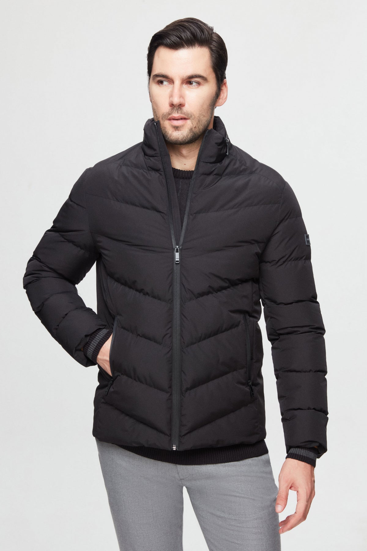GEACA SLIM FIT TWN  - Negru