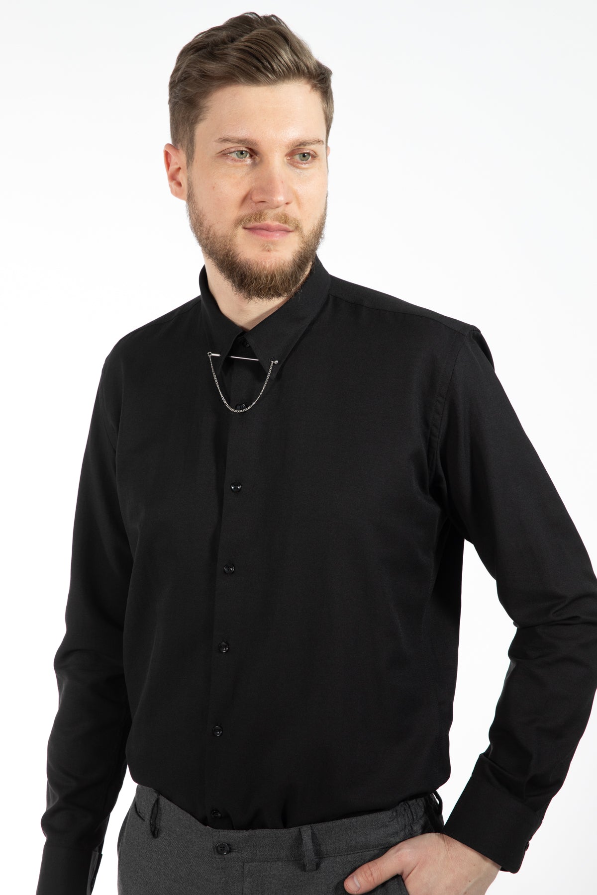 CAMASA SLIM FIT TWN  - Negru