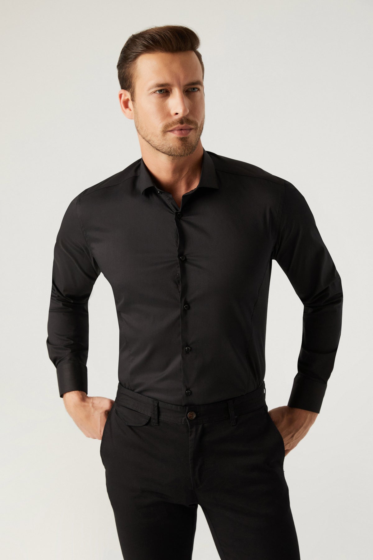 CAMASA SLIM FIT TWN  - Negru