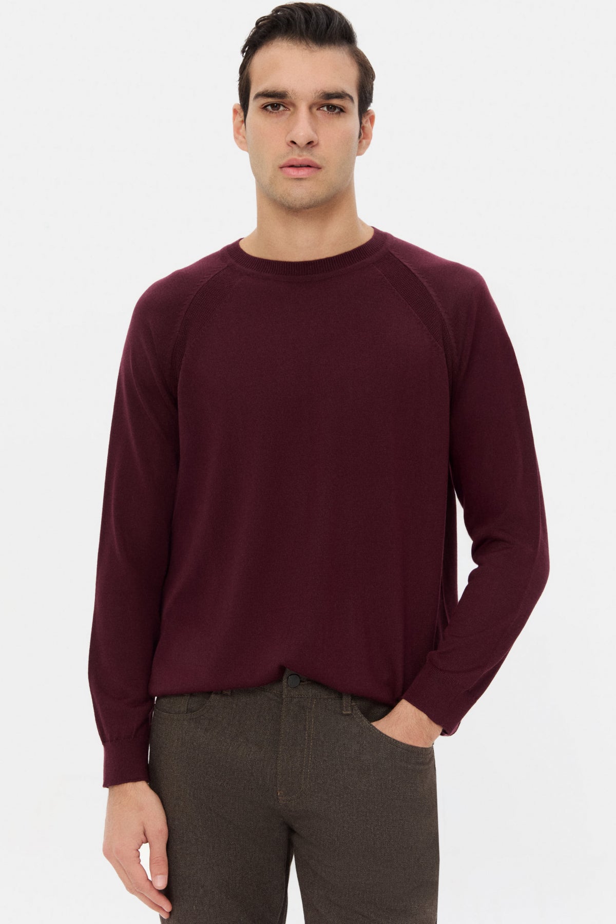 PULOVER SLIM FIT TWN  - Bordo