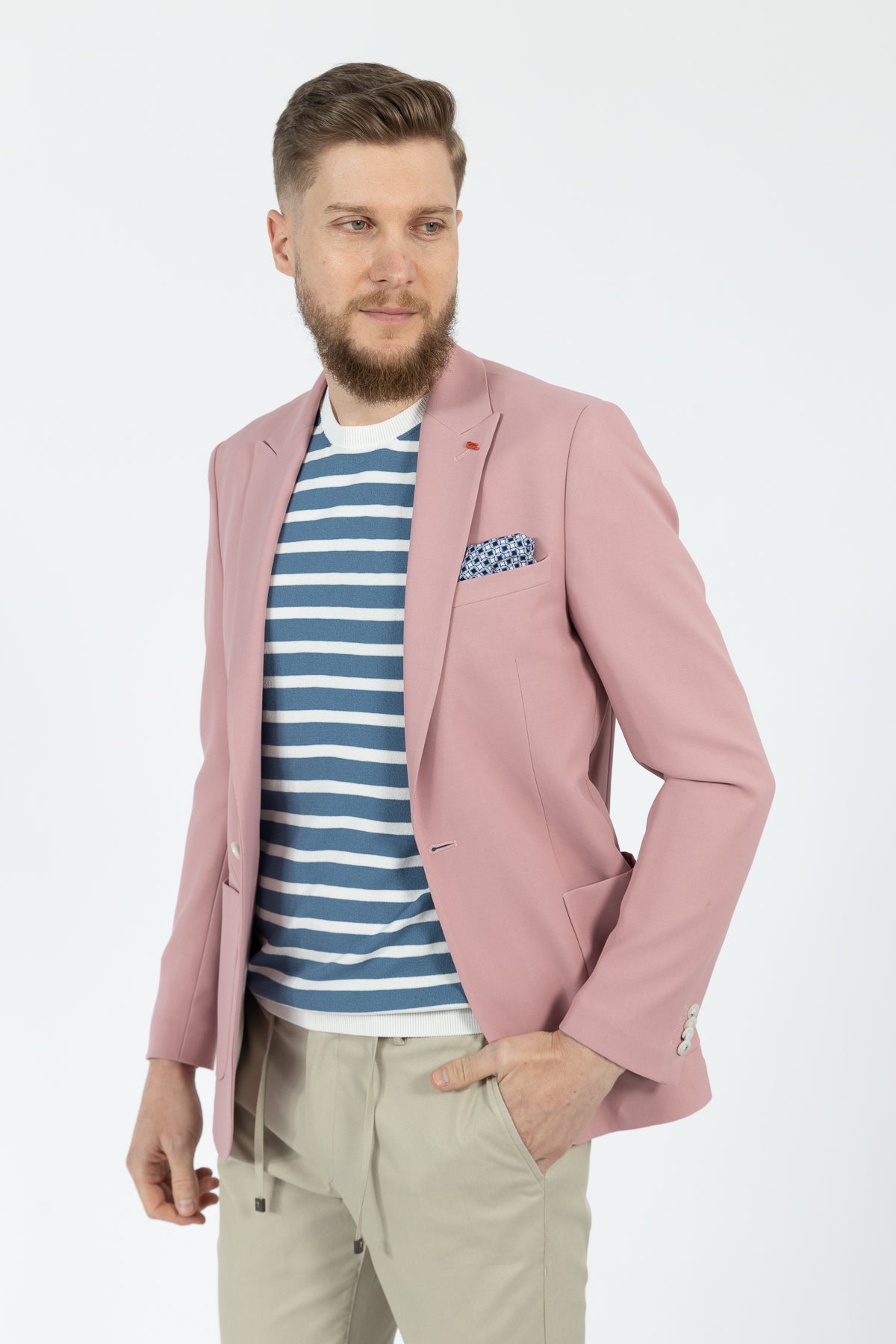 SACOU SLIM FIT TWN  - Trandafiriu Pudrat