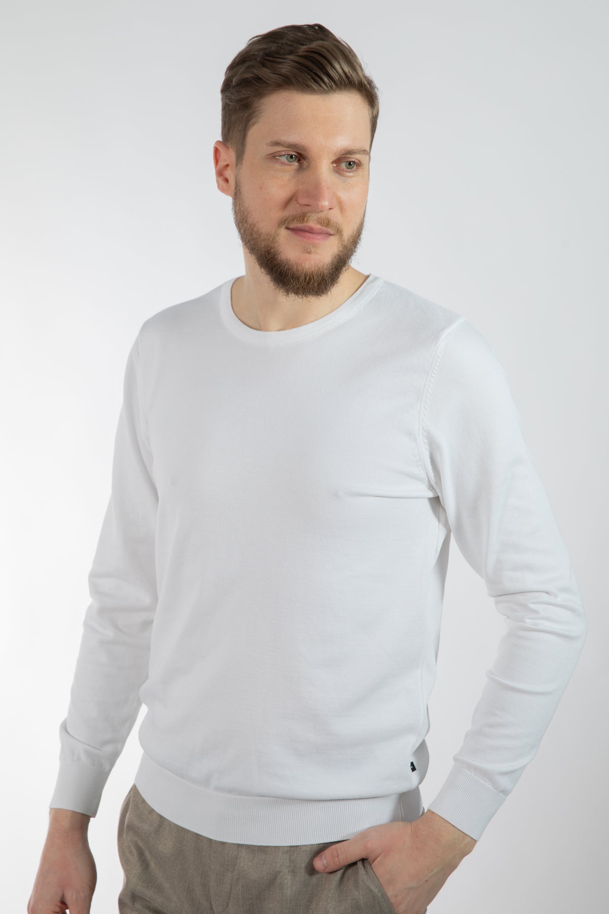 PULOVER SLIM FIT TWN  - Ecru