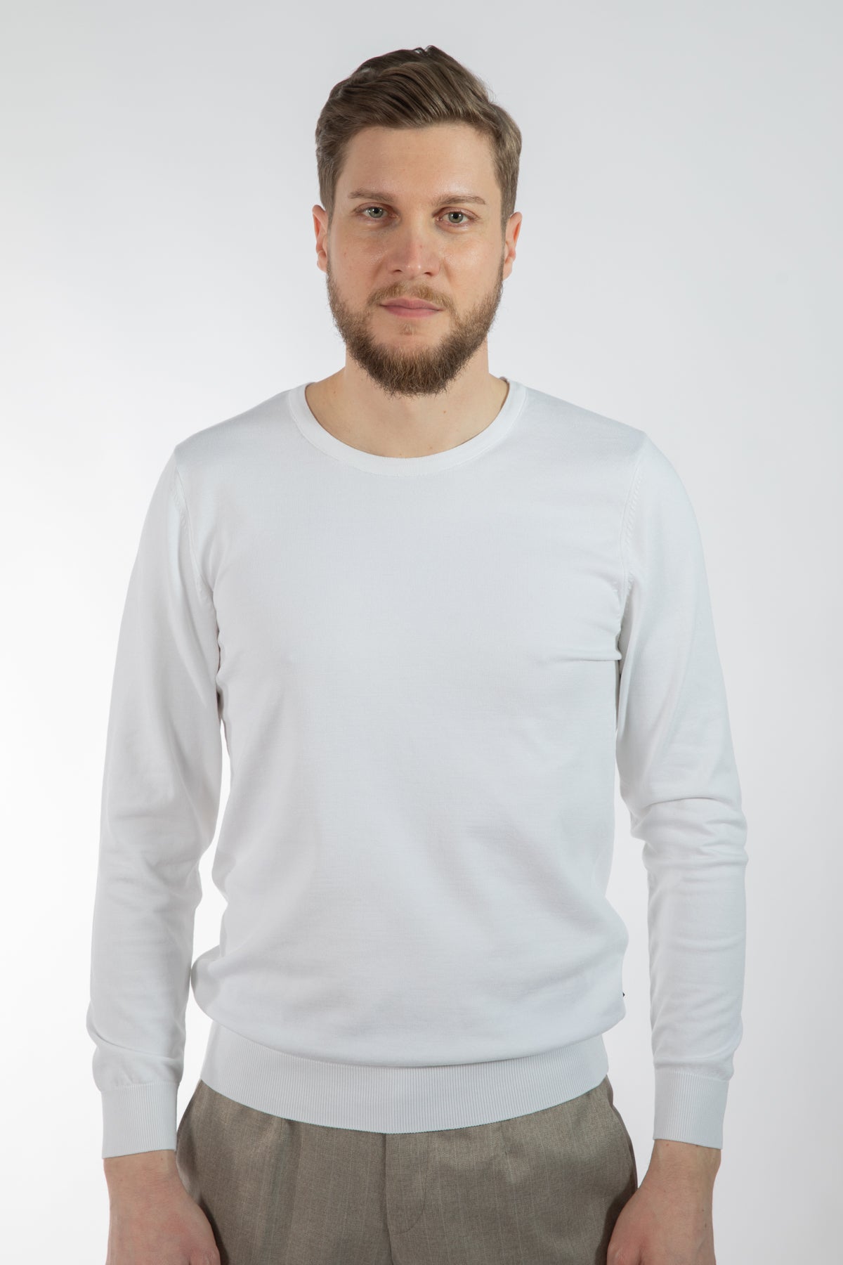 PULOVER SLIM FIT TWN  - Ecru