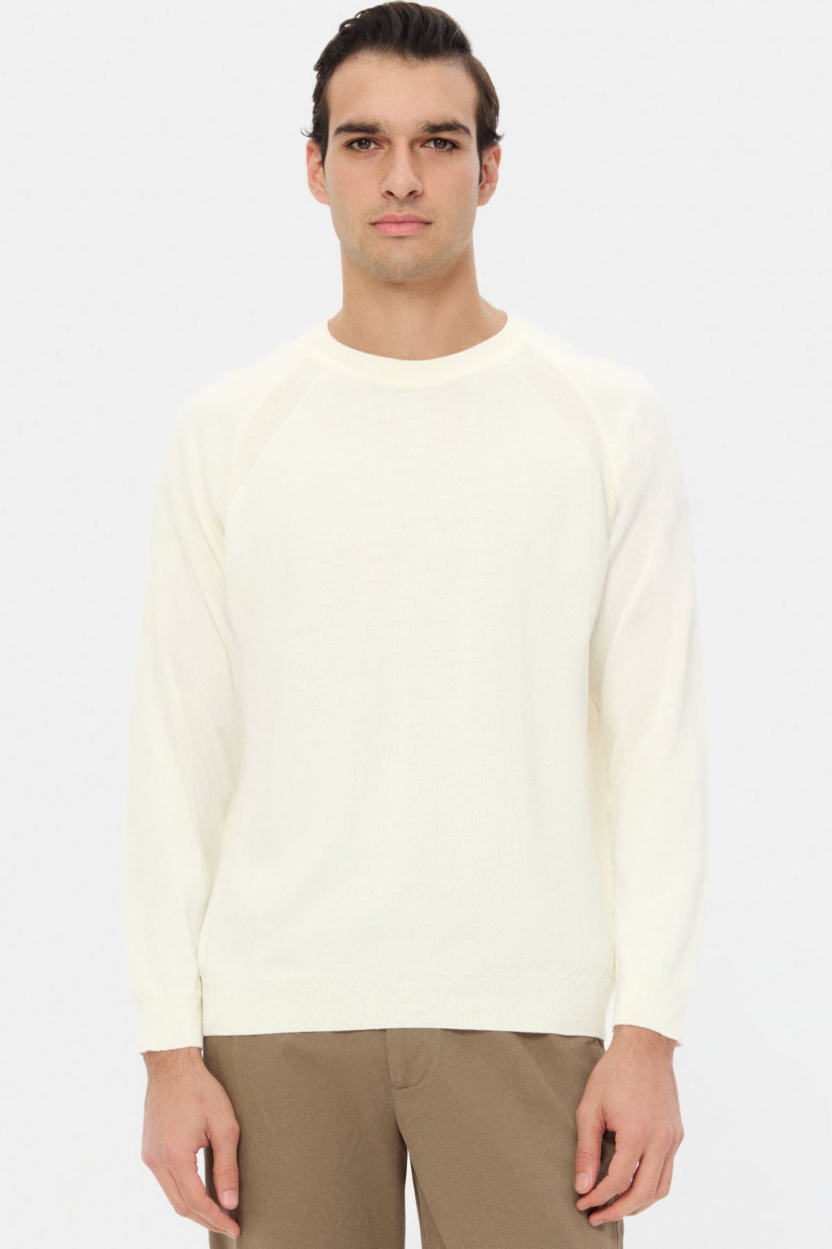 PULOVER SLIM FIT TWN  - Ecru