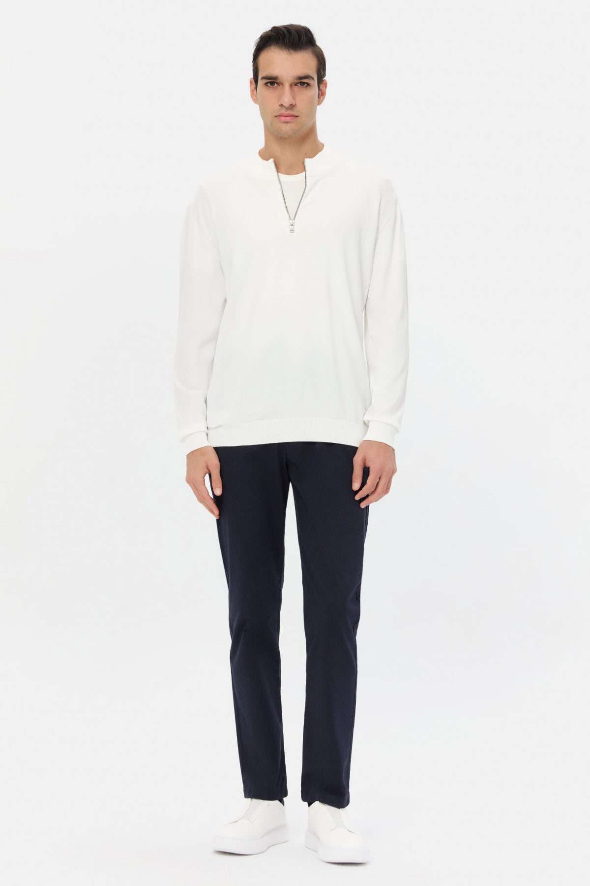 PULOVER SLIM FIT TWN  - Ecru