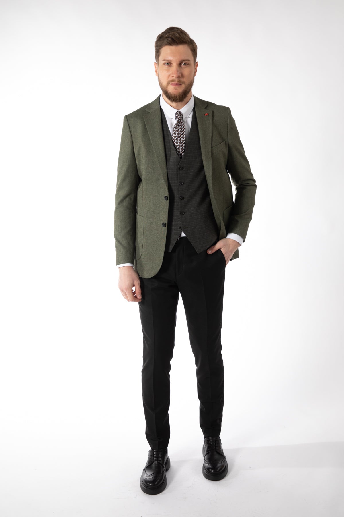 COSTUM SLIM FIT TWN  - Kaki