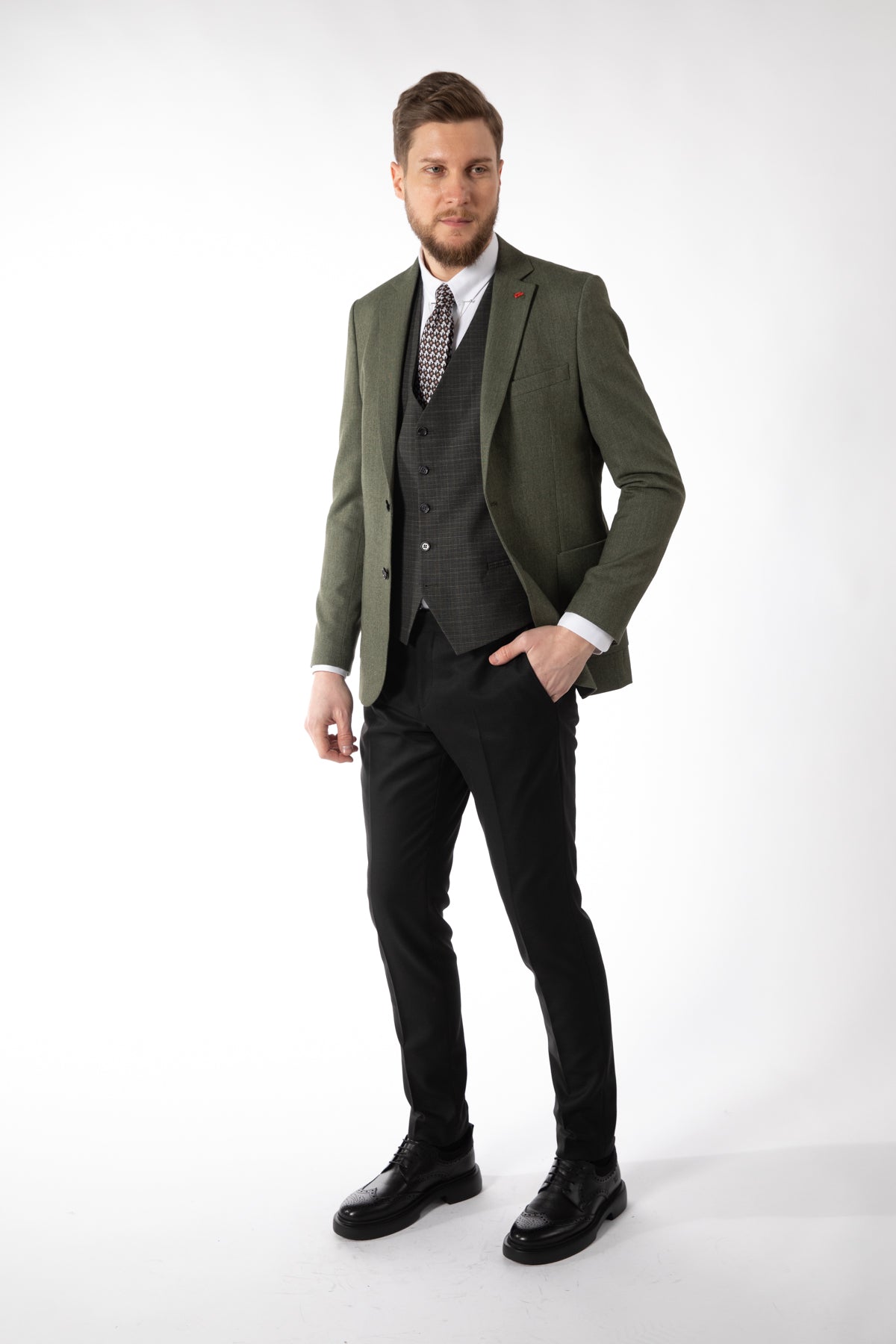 COSTUM SLIM FIT TWN  - Kaki