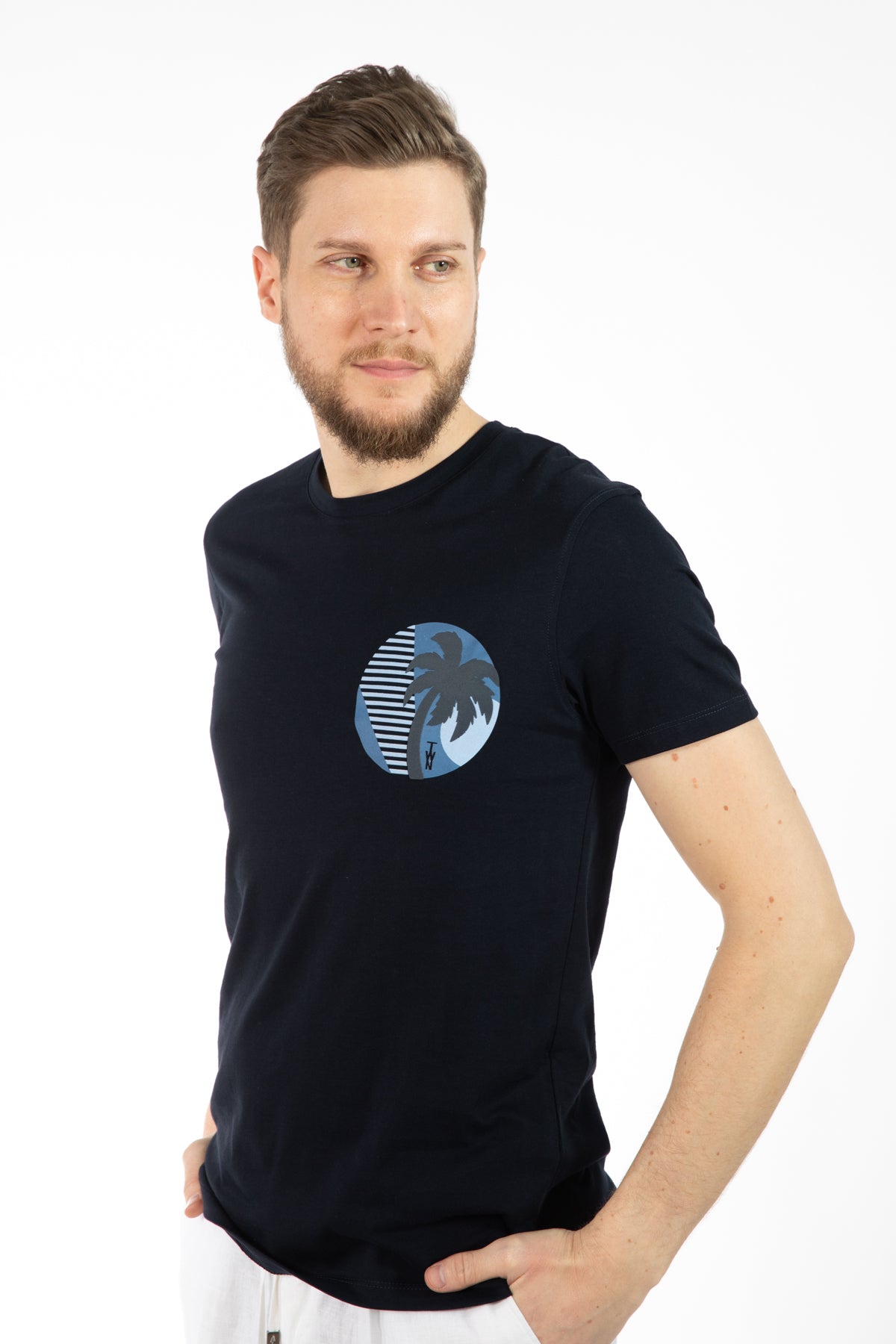TRICOU SLIM FIT TWN  - Bleumarin