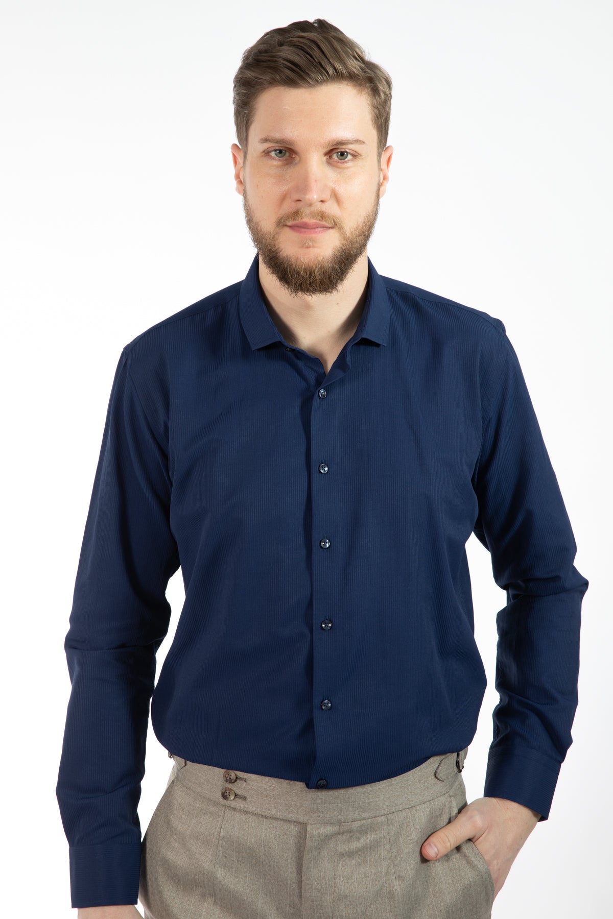 CAMASA SLIM FIT TWN  - Bleumarin