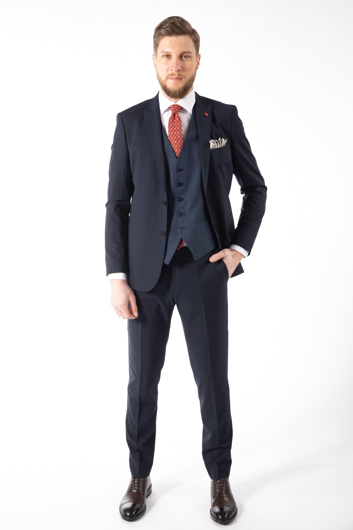 COSTUM SLIM FIT TWN  - Bleumarin
