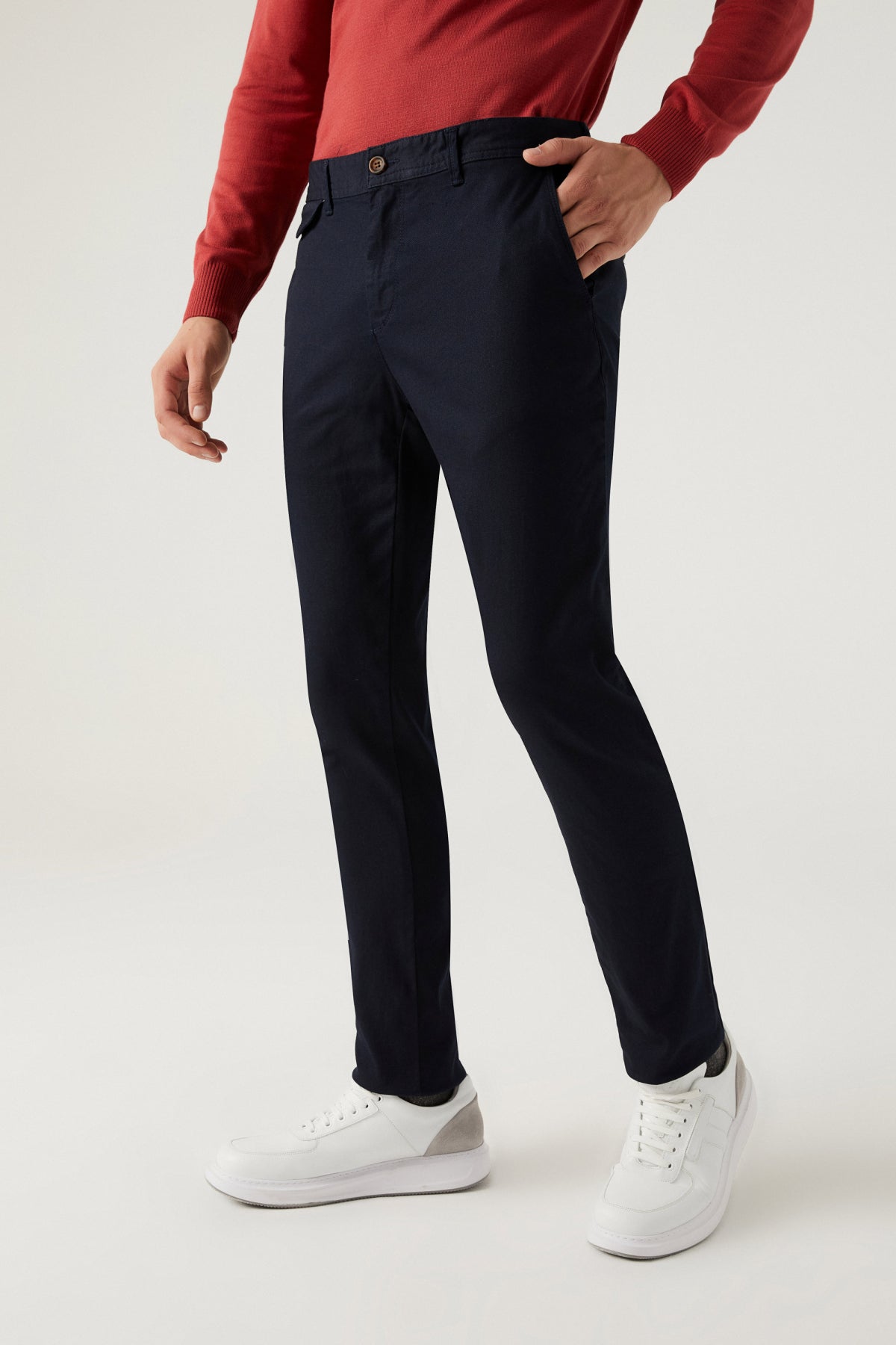 PANTALONI CHINO SLIM FIT TWN  - Bleumarin