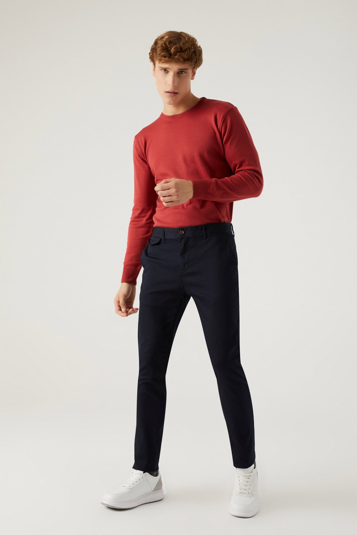 PANTALONI CHINO SLIM FIT TWN  - Bleumarin