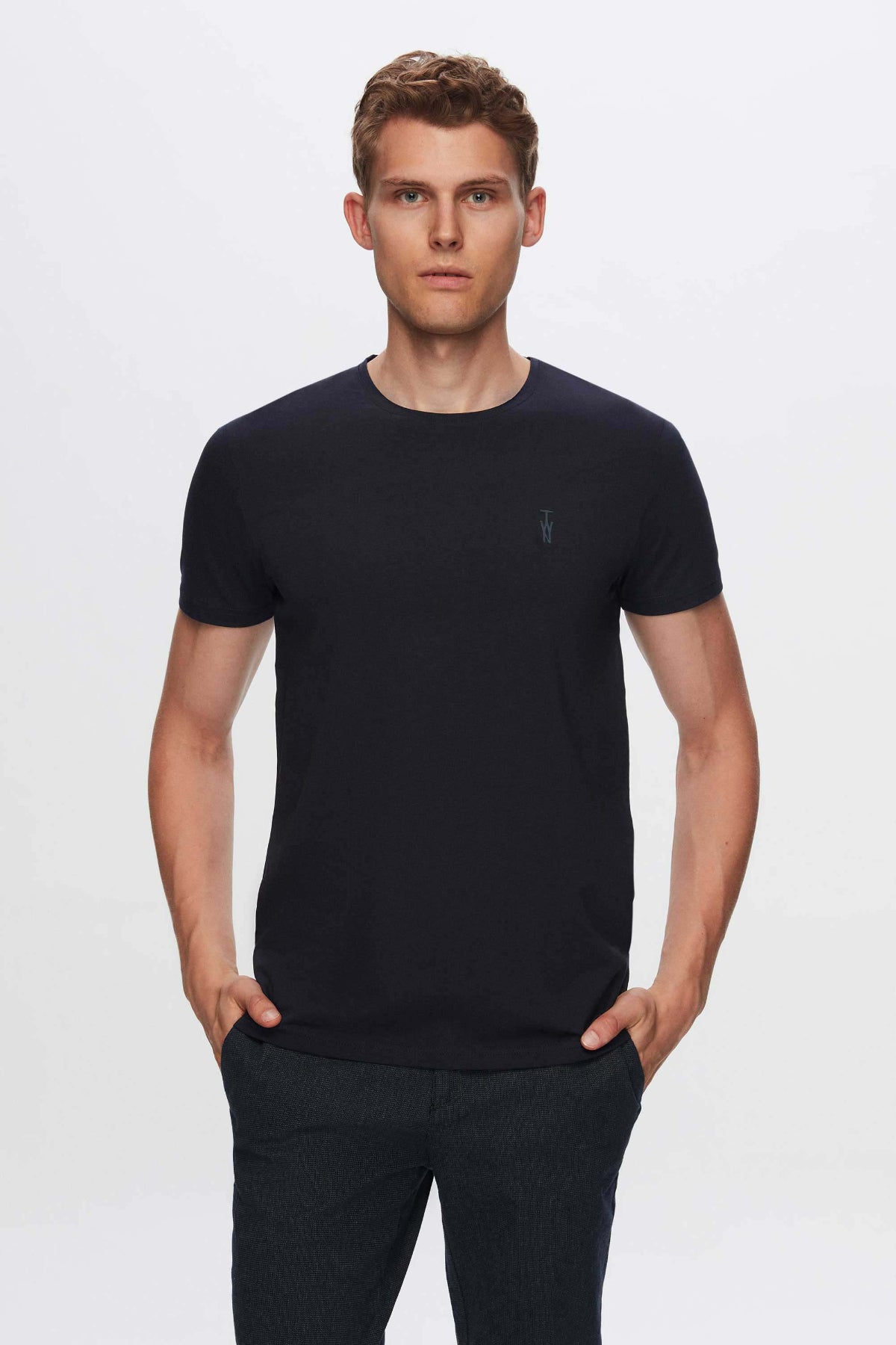 TRICOU SLIM FIT TWN  - Bleumarin