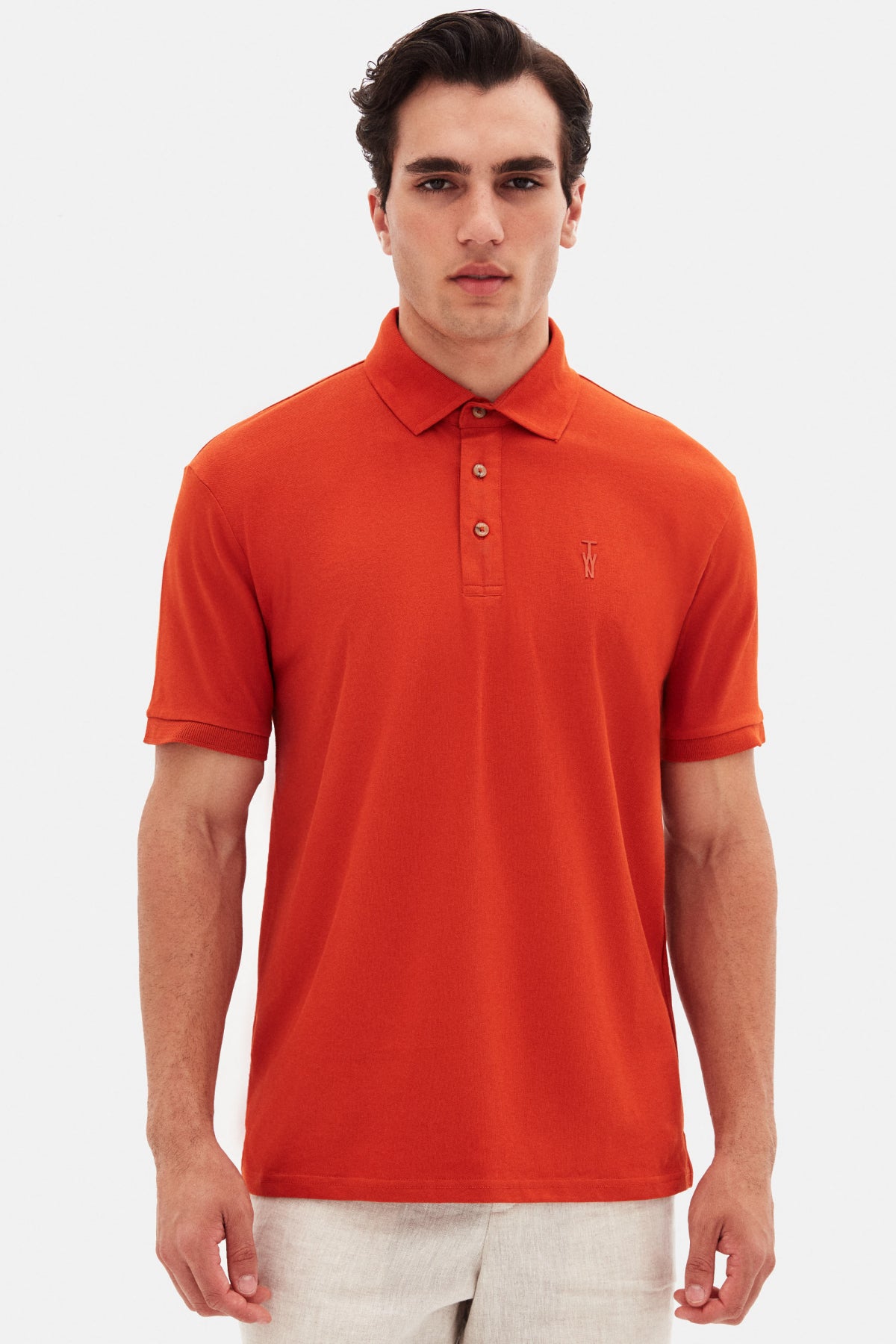 TRICOU SLIM FIT TWN  - Cărămiziu