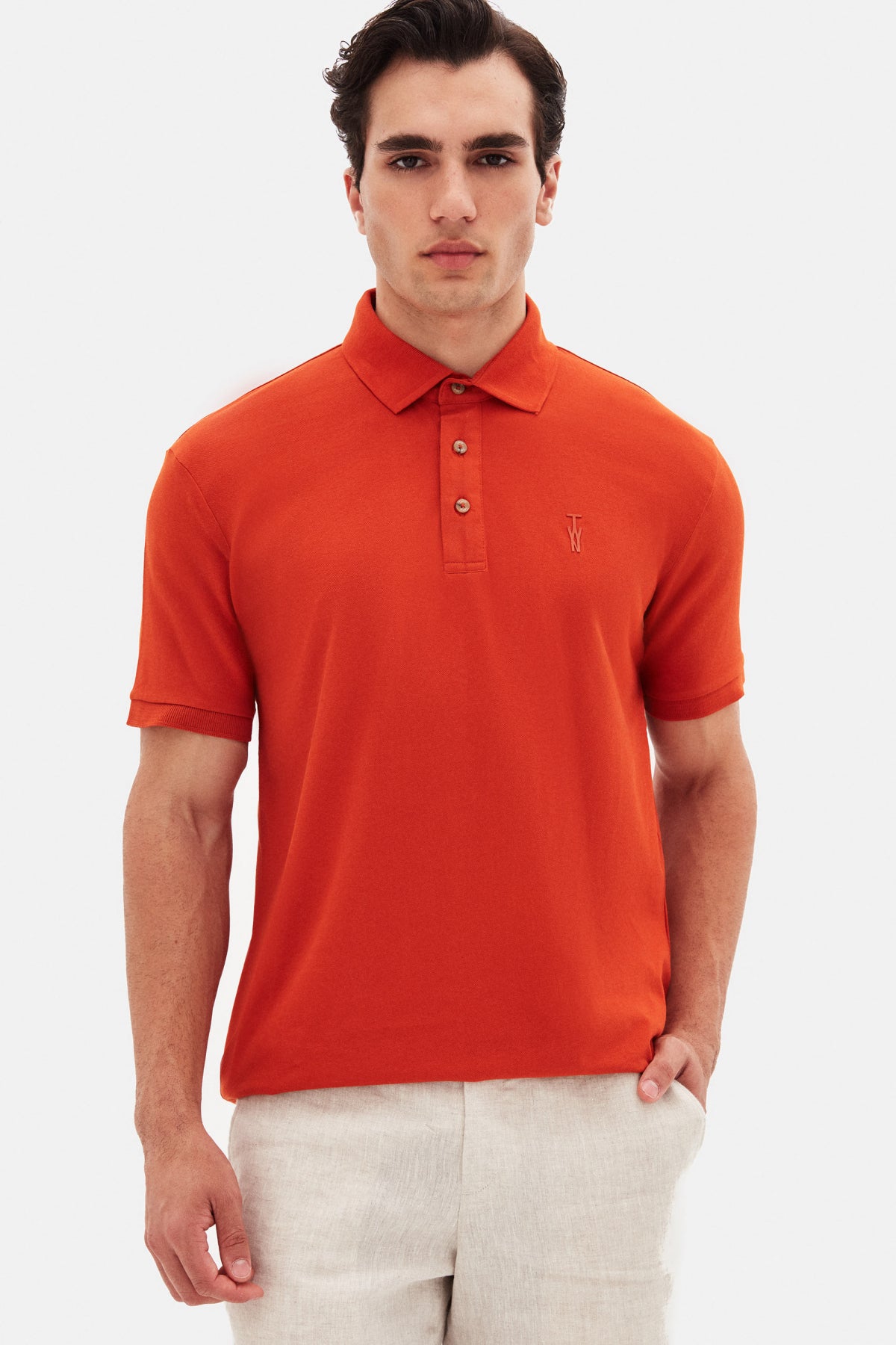 TRICOU SLIM FIT TWN  - Cărămiziu