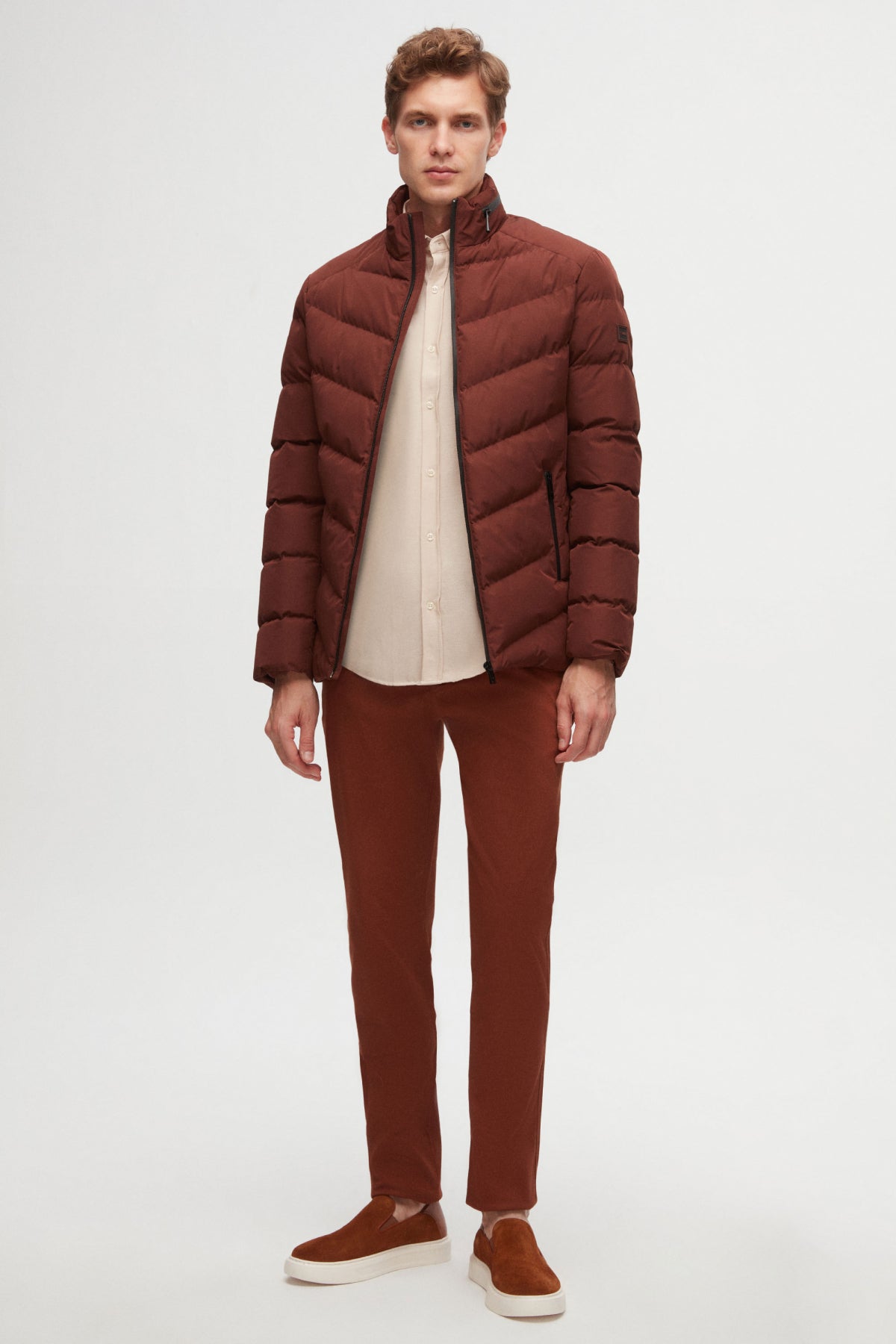 GEACA SLIM FIT TWN  - Cărămiziu
