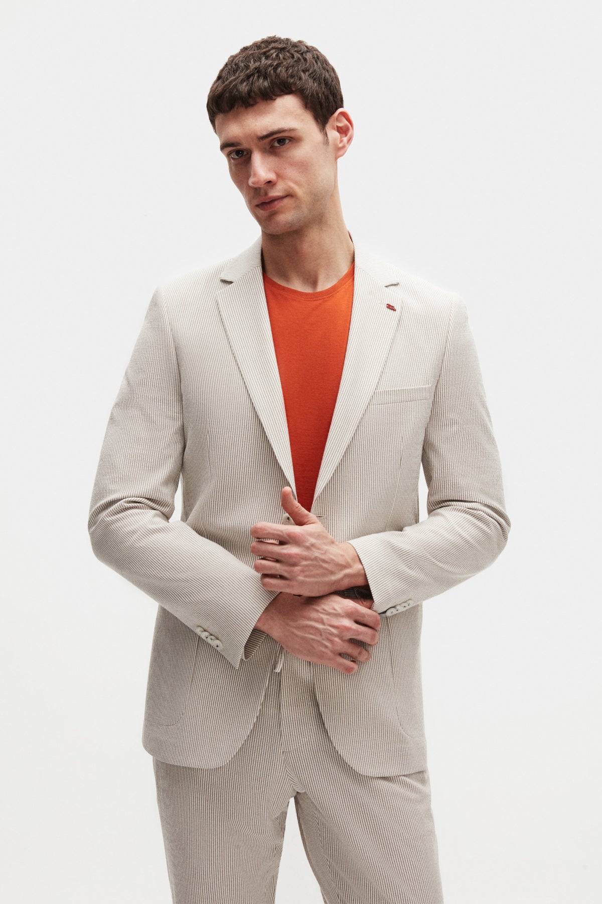 COSTUM SLIM FIT TWN  - Bej