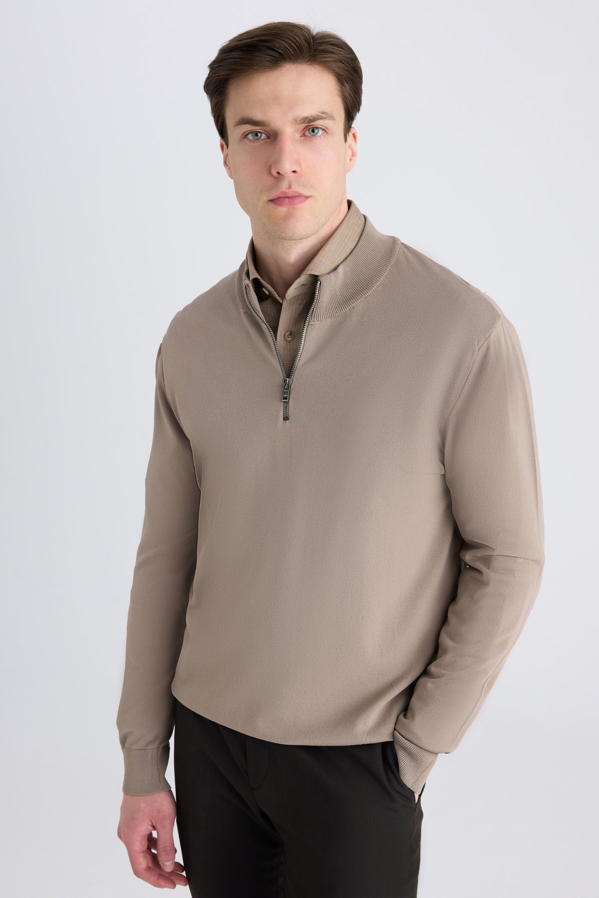 PULOVER SLIM FIT TWN  - Bej